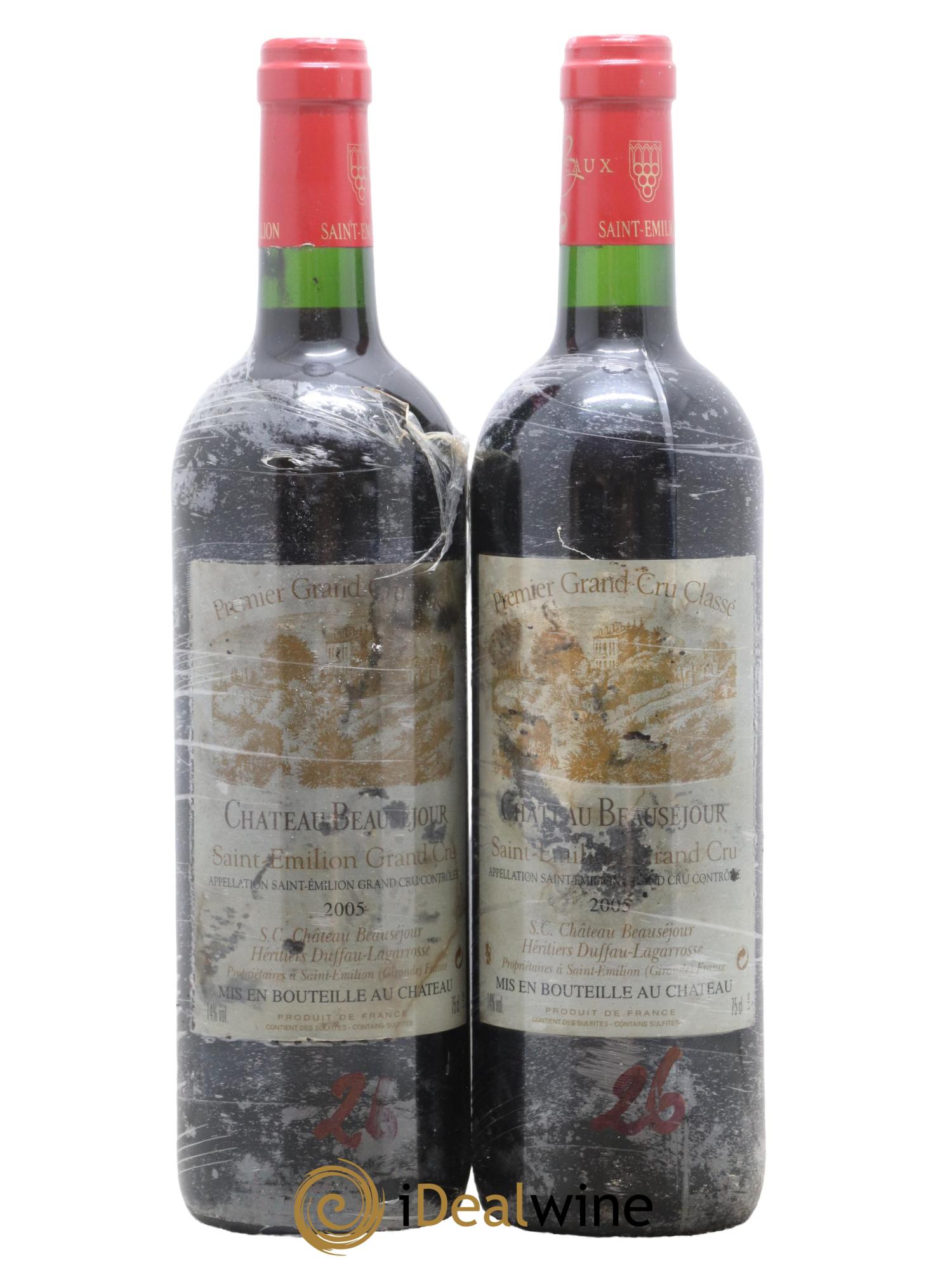 Château Beauséjour (Duffau-Lagarrosse) 1er Grand Cru Classé B 2005 - Lot of 2 bottles - 0