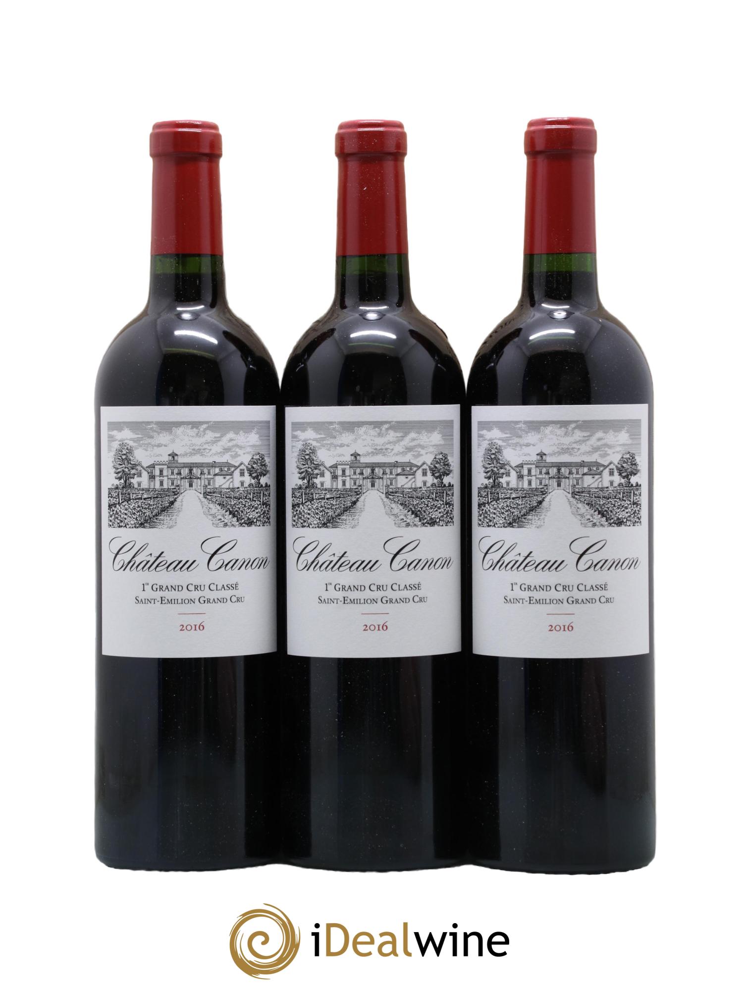 Château Canon 1er Grand Cru Classé B 2016 - Lot de 3 bouteilles - 0