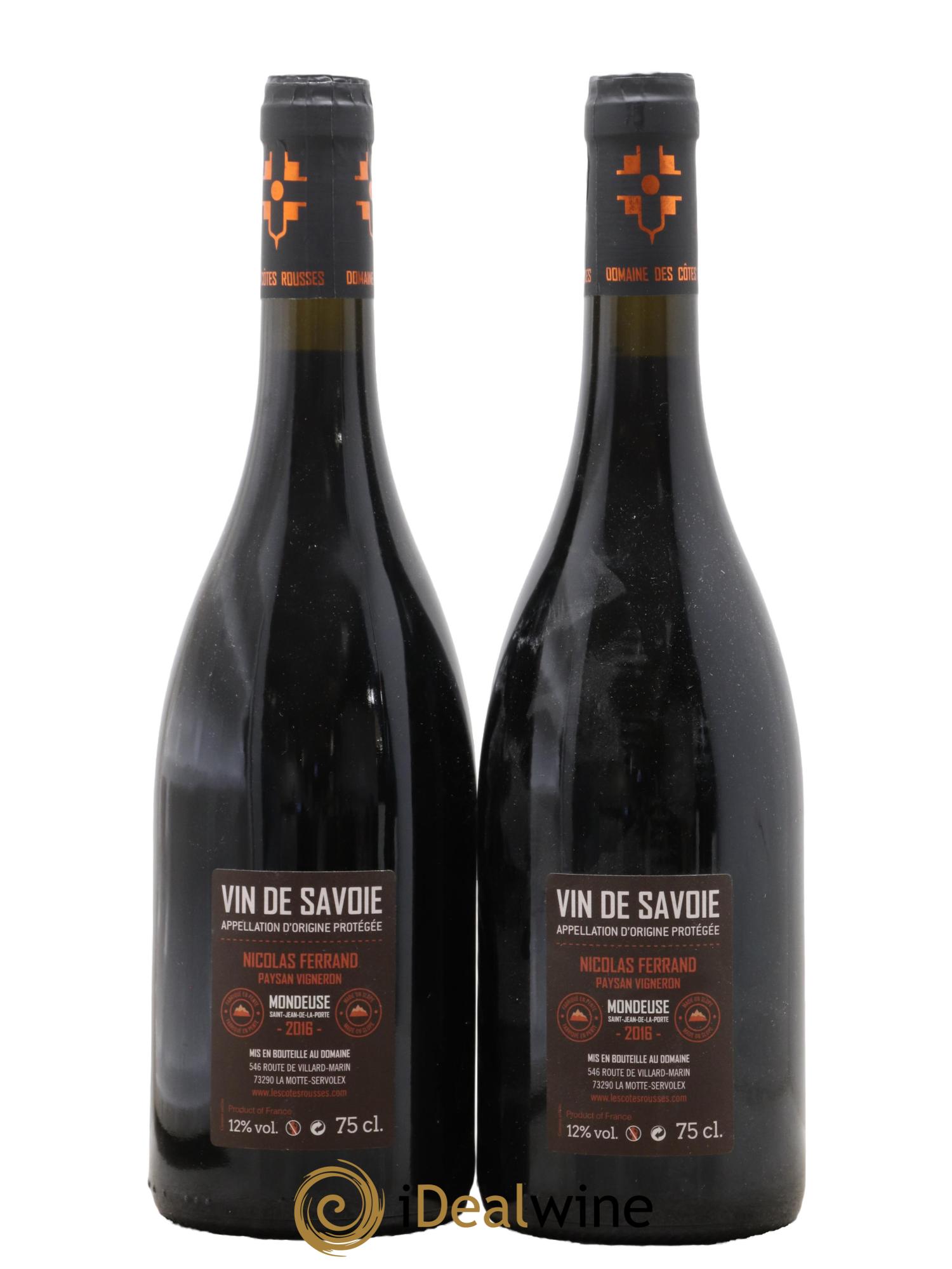 Vin de Savoie Mondeuse Côte Rousse Nicolas Ferrand 2016 - Lot de 2 bouteilles - 1