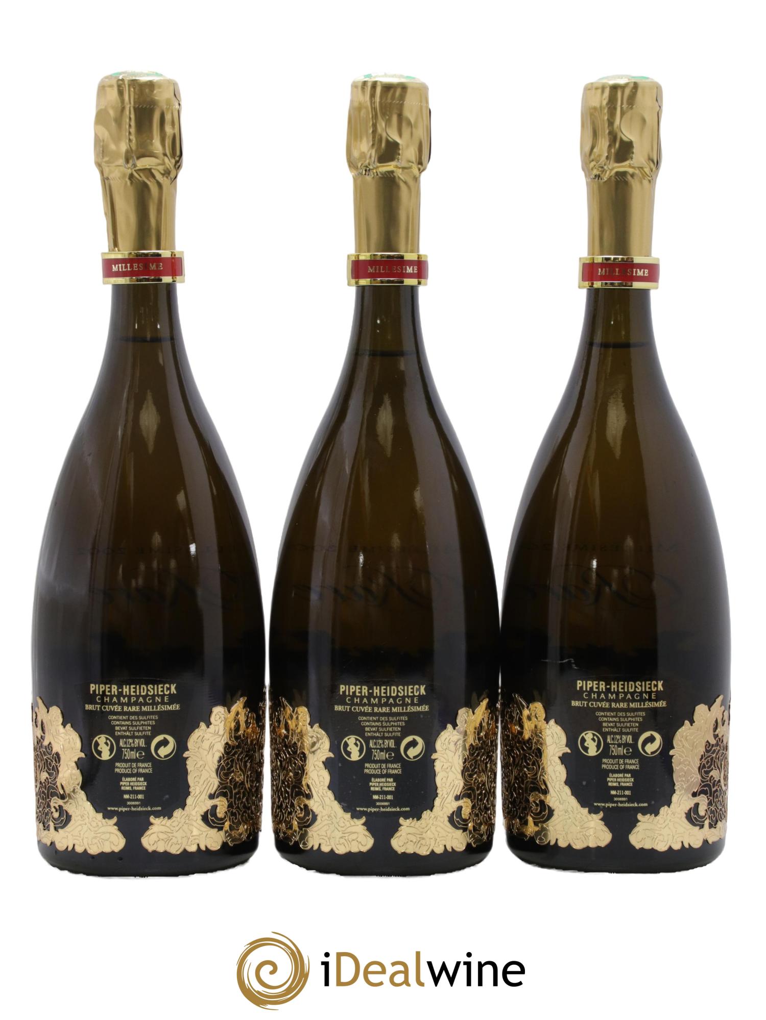 Rare Piper Heidsieck 2002 - Lot de 3 bouteilles - 1