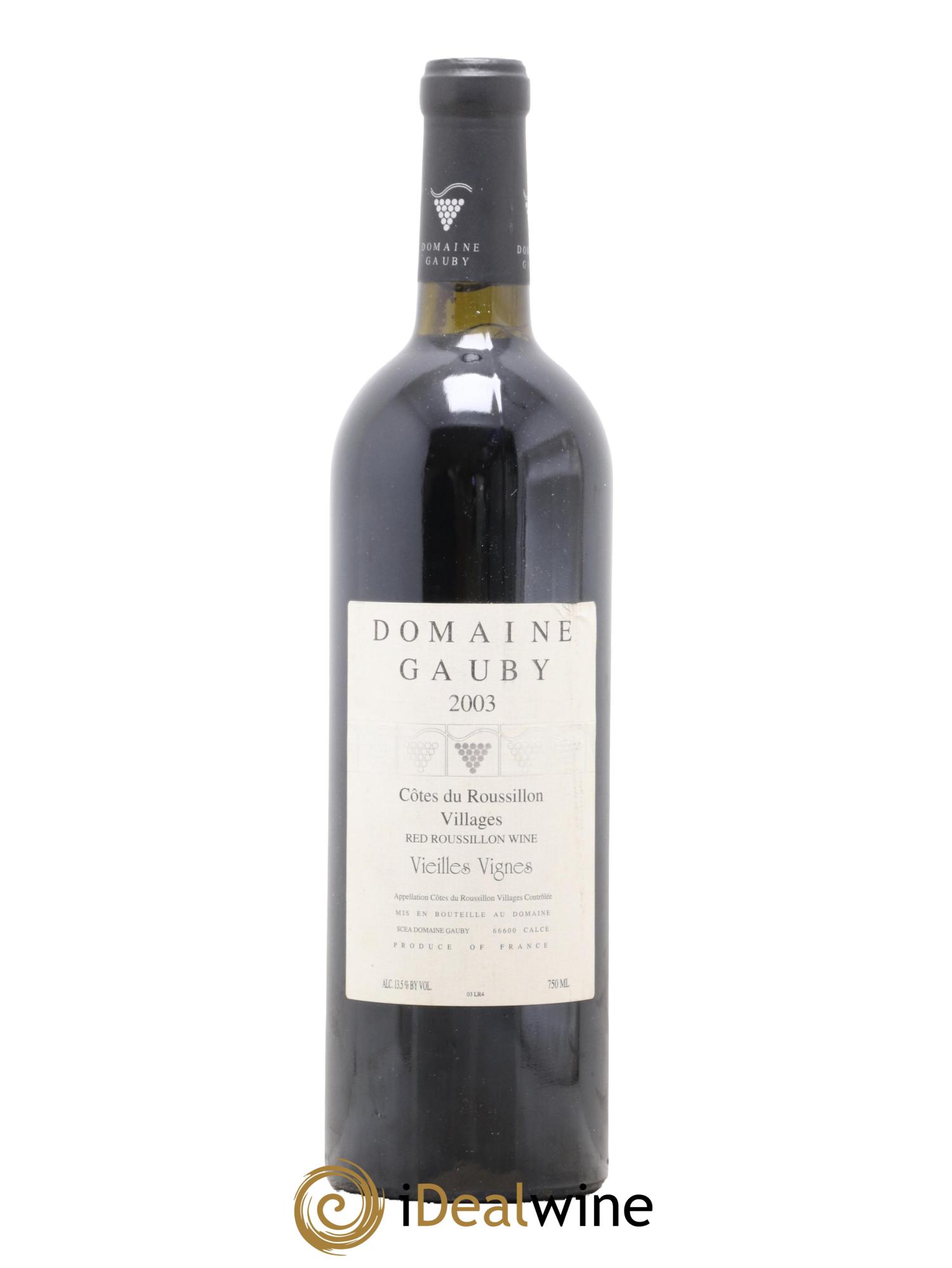 Côtes du Roussillon Villages Vieilles vignes Gauby (Domaine) 2003 - Lot de 1 bouteille - 0