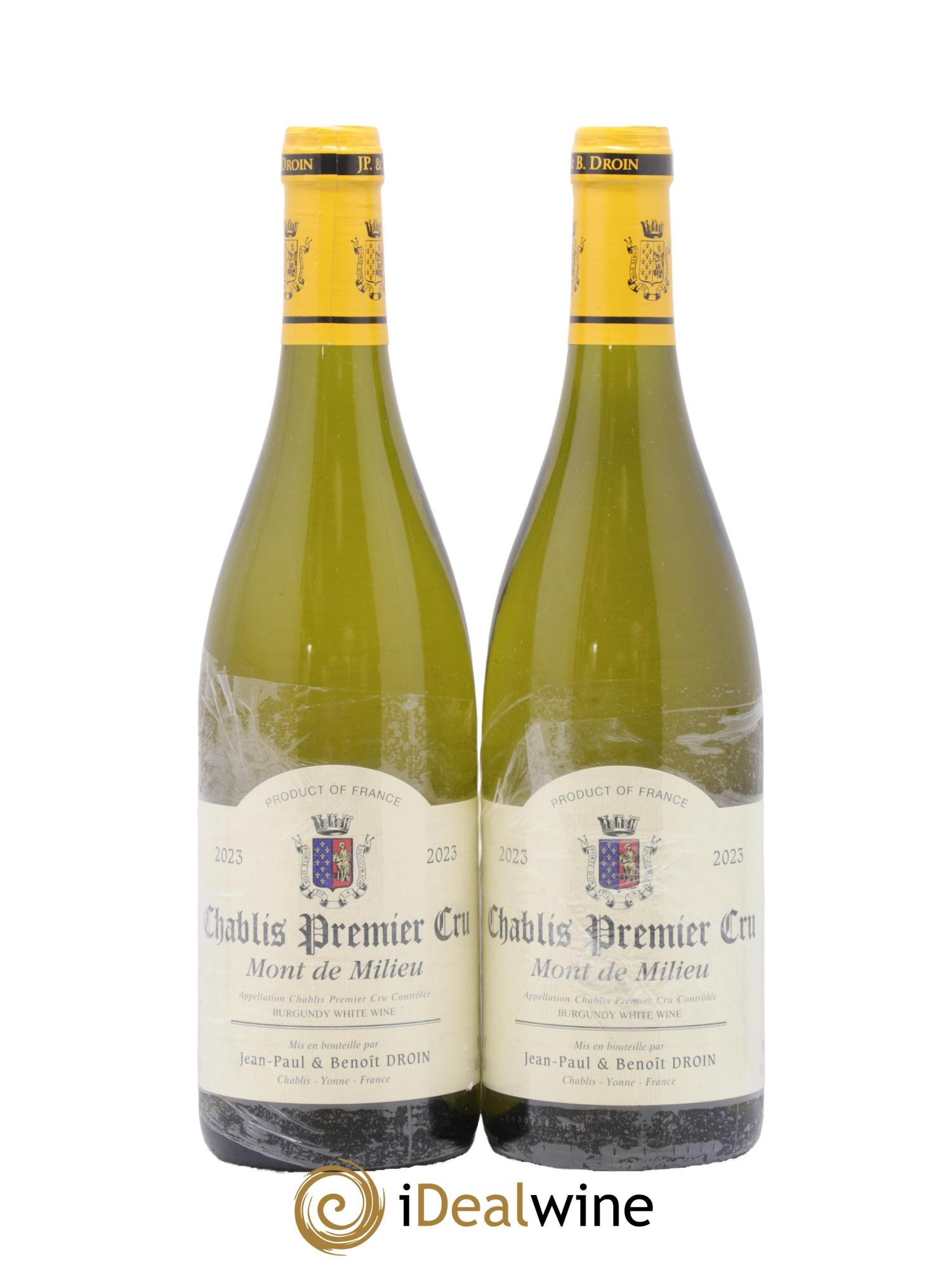 Chablis 1er Cru Mont de Milieu Jean-Paul & Benoît Droin (Domaine) 2023 - Posten von 2 Flaschen - 0