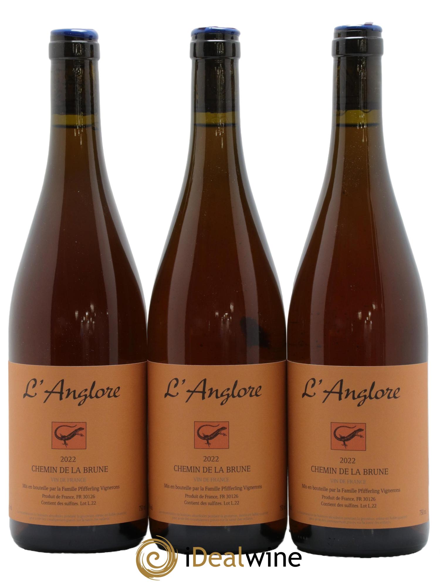 Vin de France Chemin de la brune L'Anglore 2022 - Lot of 3 bottles - 0