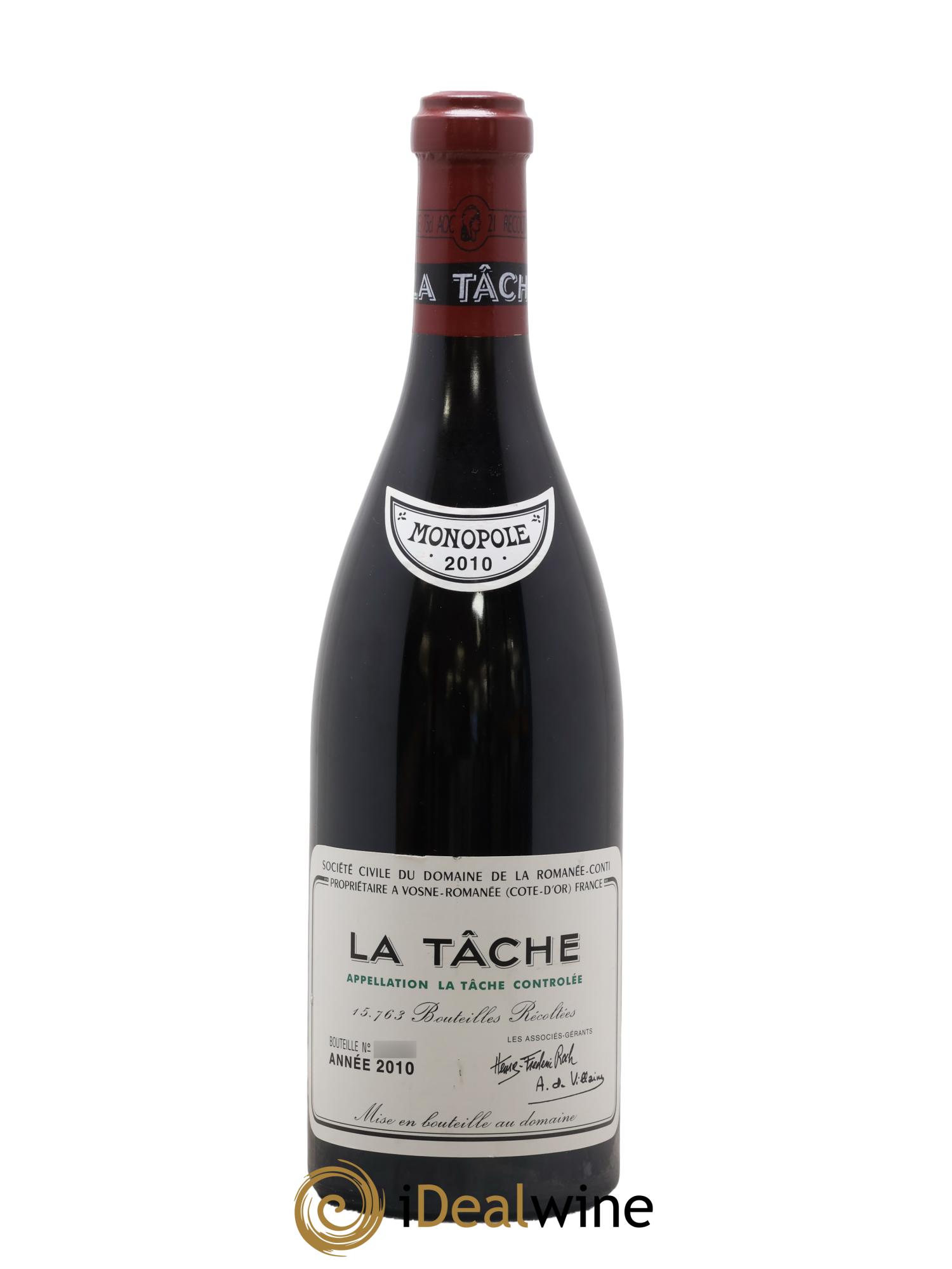 La Tâche Grand Cru Domaine de la Romanée-Conti 2010 - Lot de 1 bouteille - 0