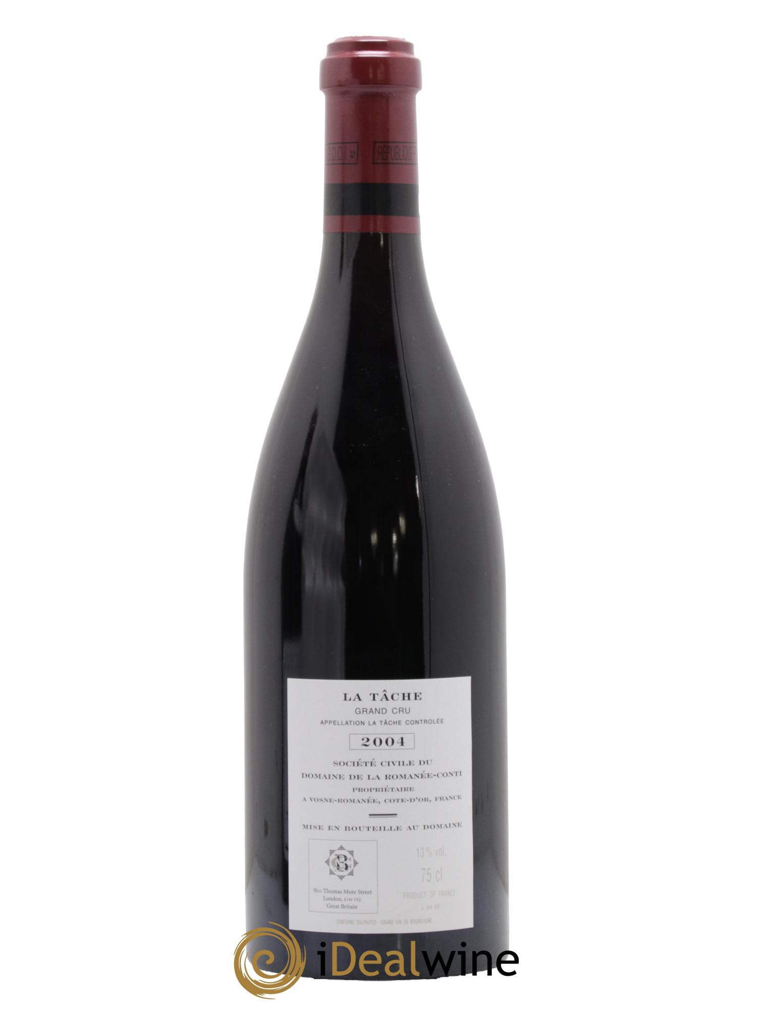 La Tâche Grand Cru Domaine de la Romanée-Conti 2004 - Lot of 1 bottle - 1