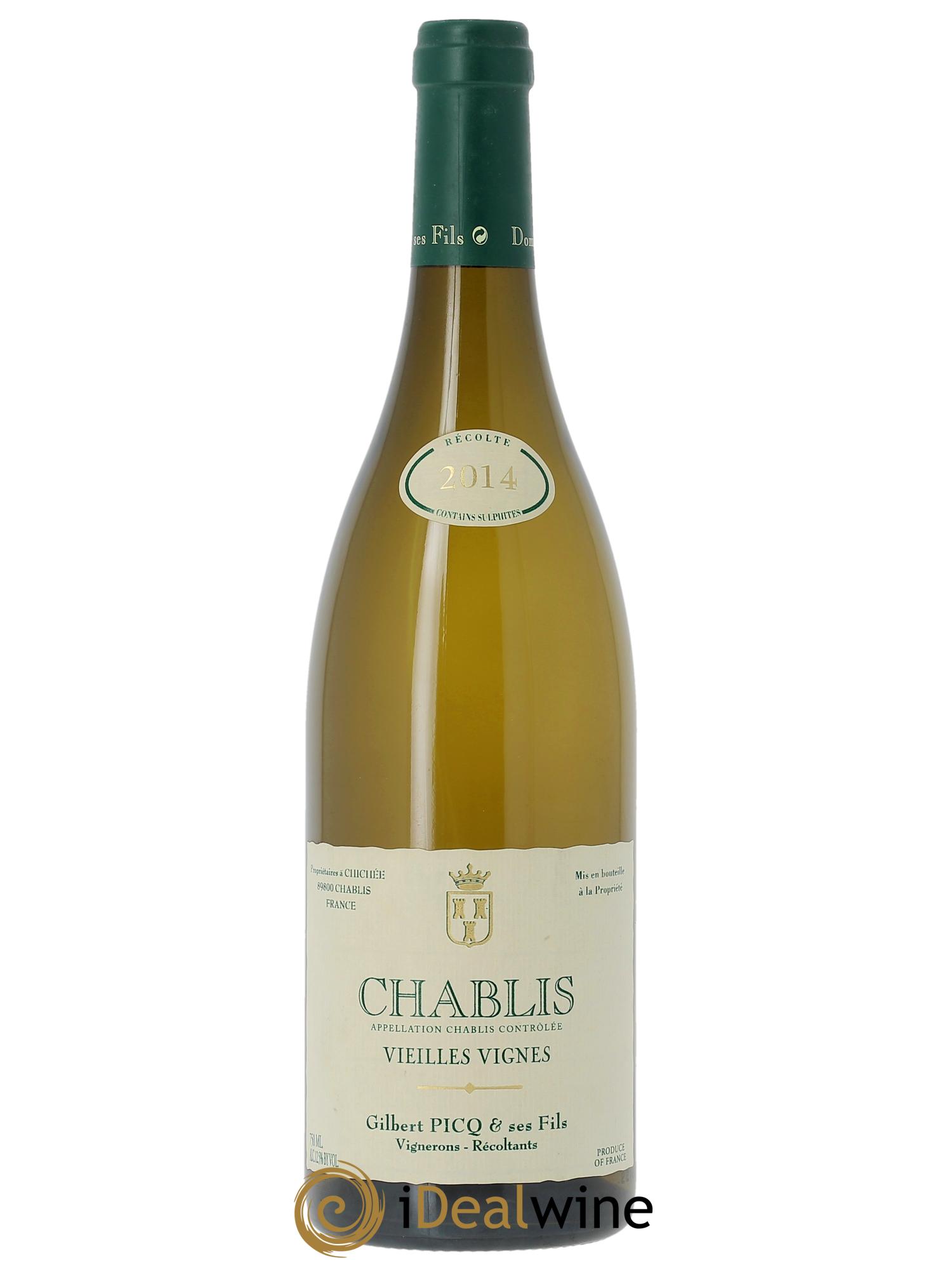 Chablis Vieilles vignes  Gilbert Picq et Fils 2014 - Lot de 1 bouteille - 0