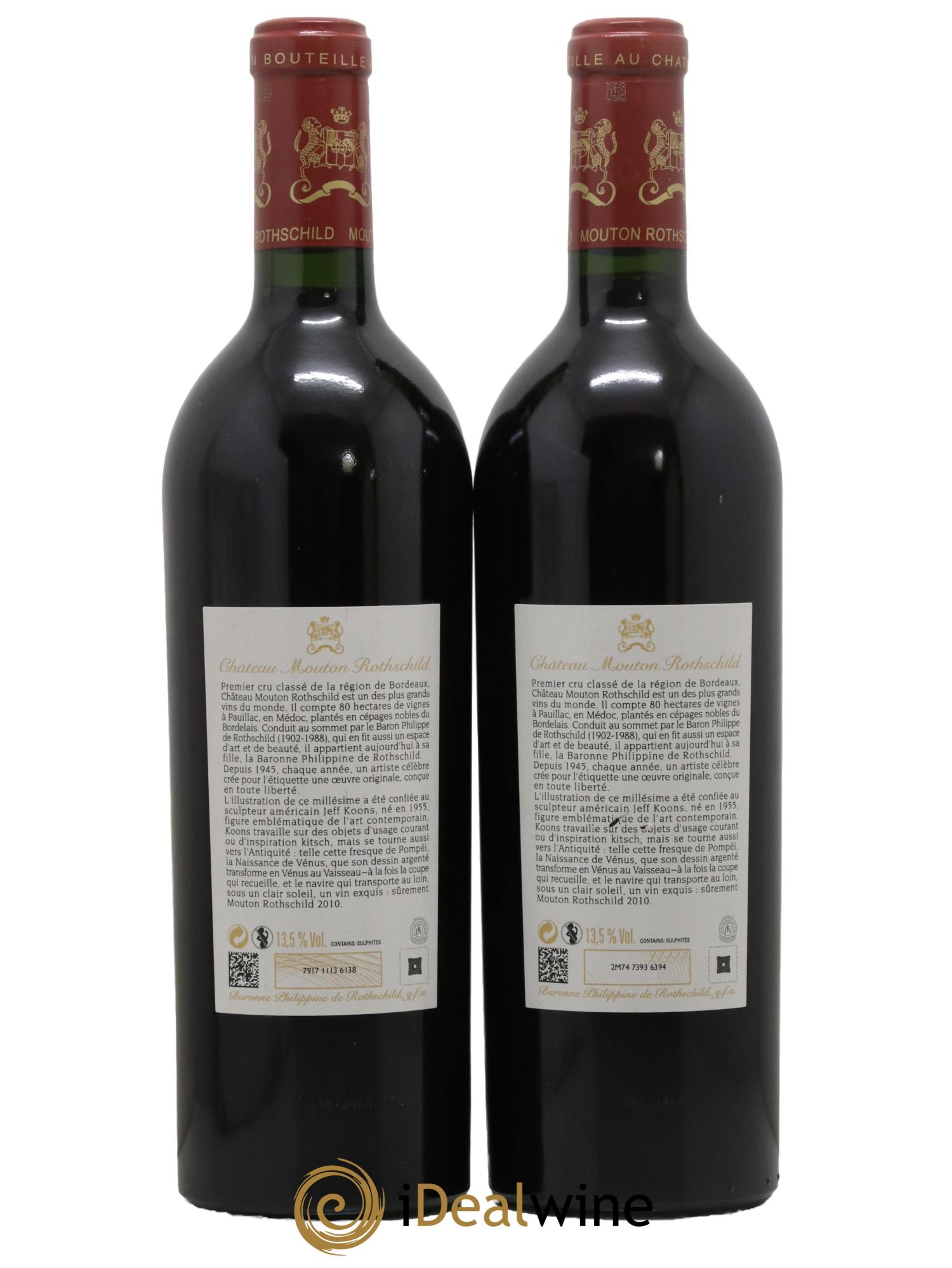 Château Mouton Rothschild 1er Grand Cru Classé 2010 - Lot de 2 bouteilles - 1