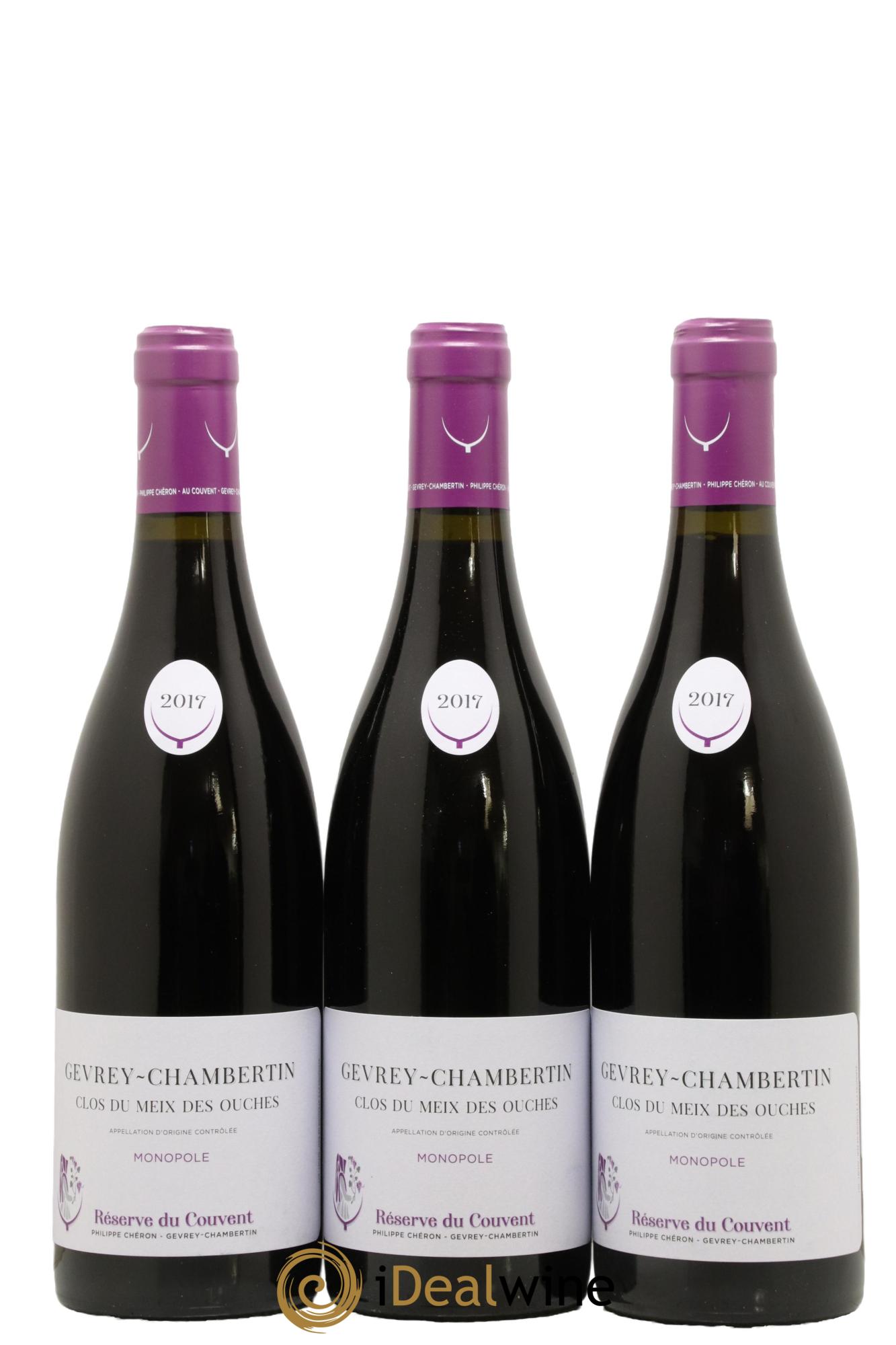 Gevrey-Chambertin Clos Du Meix Des Ouches Monopole Domaine Du Couvent 2017 - Lot de 3 bouteilles - 0