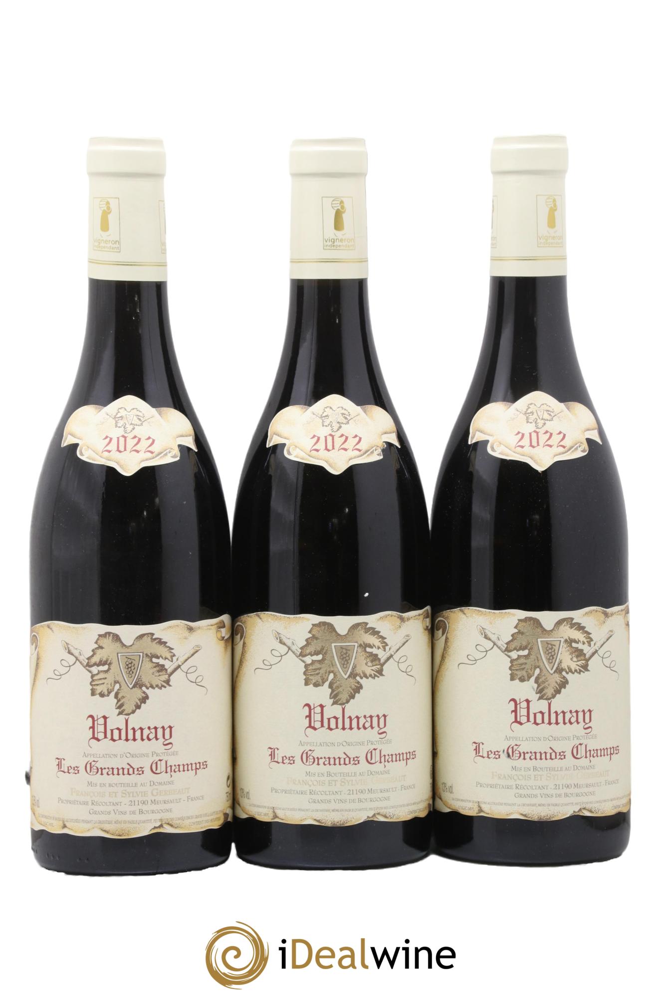 Volnay Les Grands Champs Domaine Gerbeaut 2022 - Lot de 3 bouteilles - 0