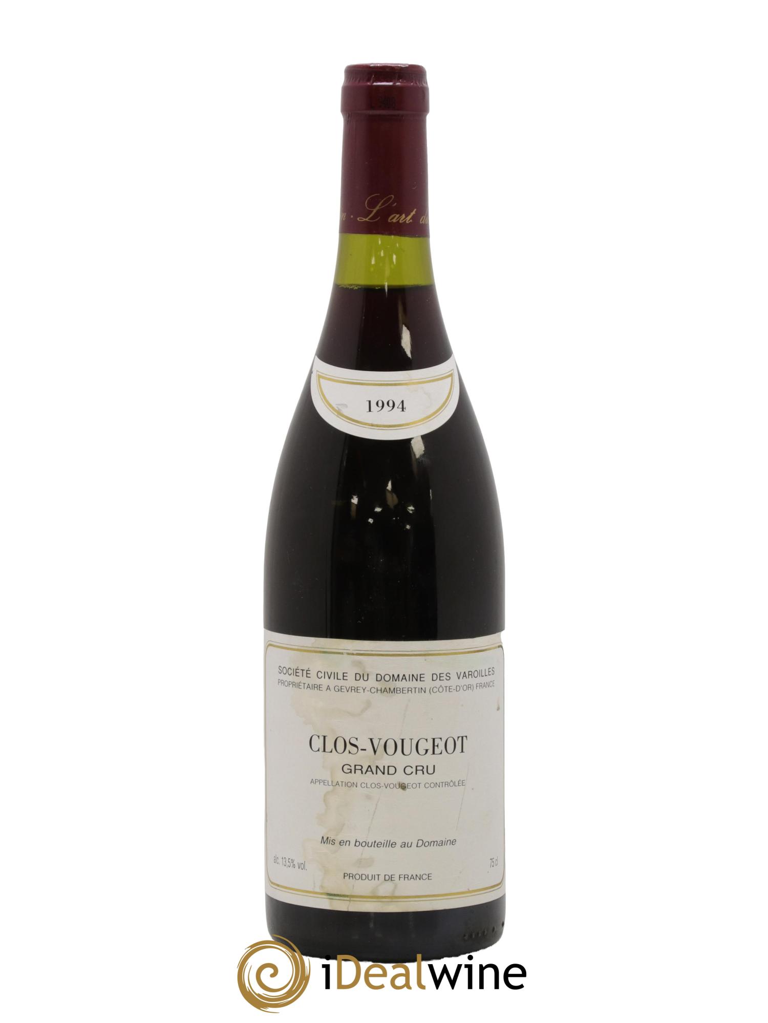Clos de Vougeot Grand Cru Varoilles (Domaine des) 1994 - Posten von 1 Flasche - 0