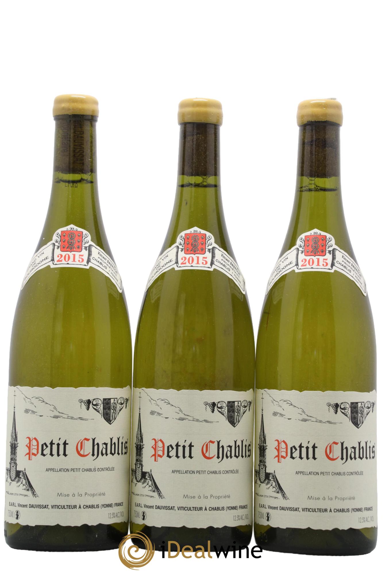 Petit Chablis Vincent Dauvissat (Domaine) 2015 - Lot de 3 bouteilles - 0