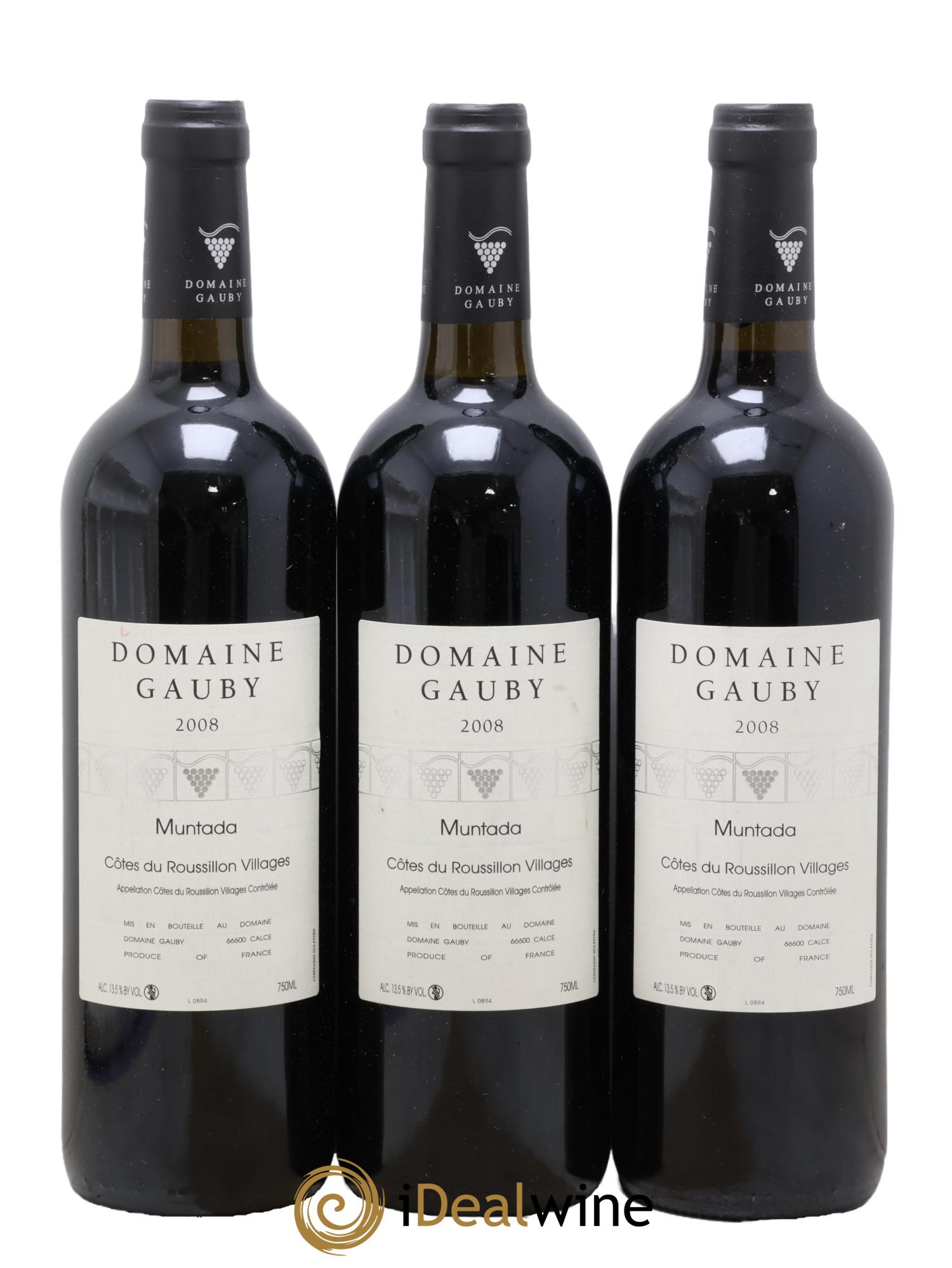 Côtes Catalanes (anciennement Côtes du Roussillon Villages) La Muntada Gauby (Domaine) 2008 - Lot de 3 bouteilles - 0