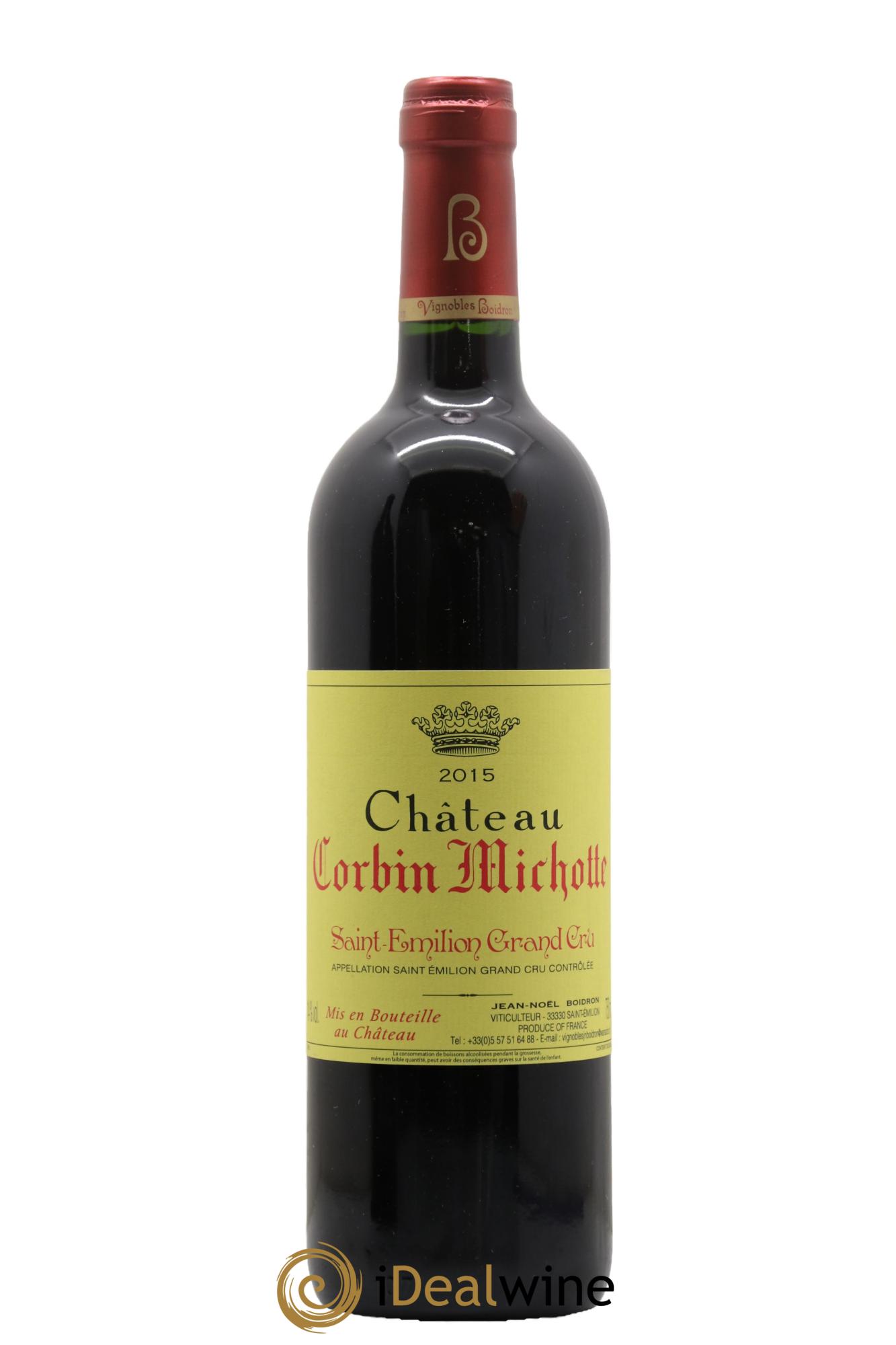 Château Corbin Michotte Grand Cru Classé 2015 - Lot de 1 bouteille - 0