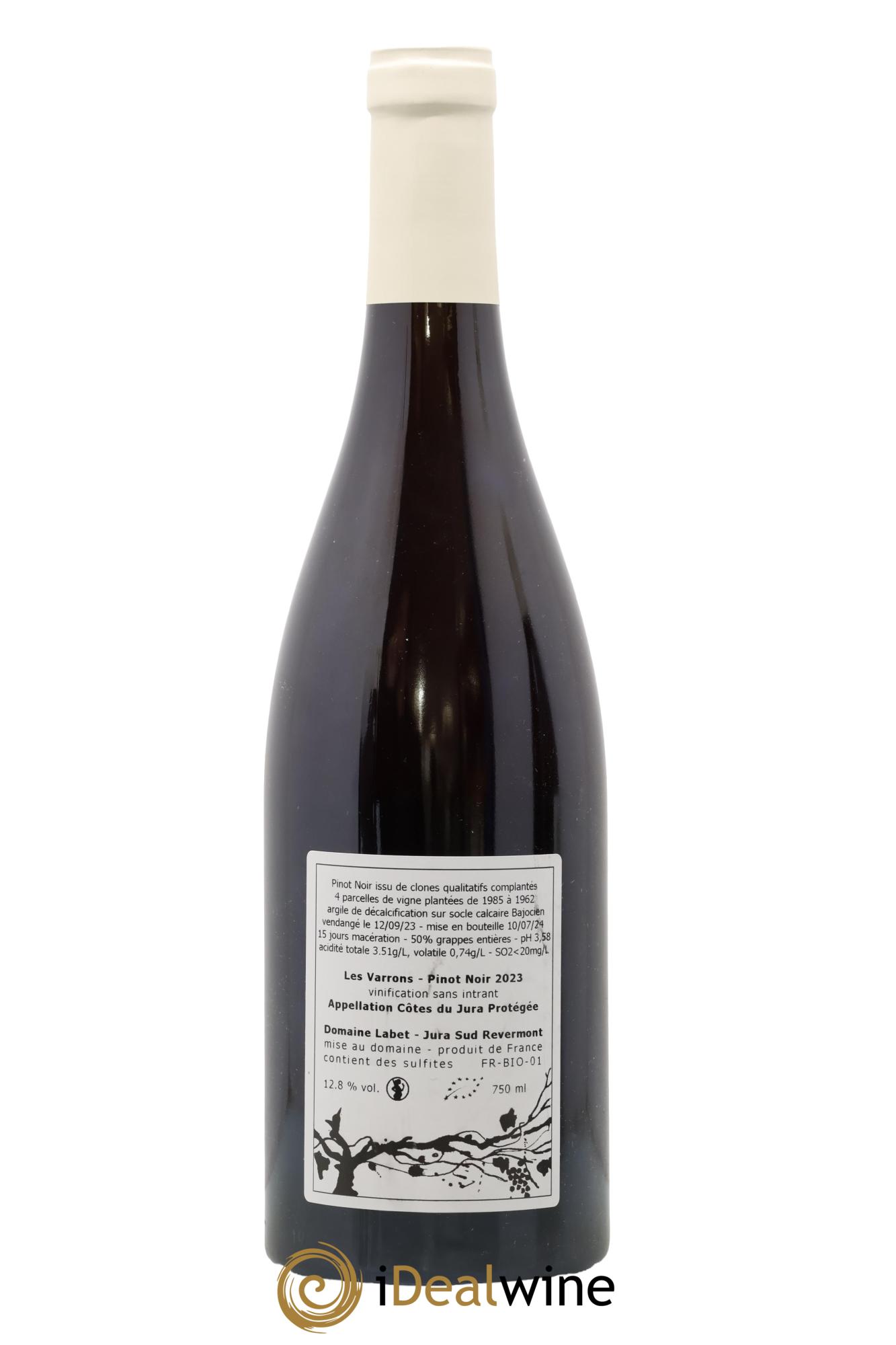 Côtes du Jura Pinot Noir Les Varrons Sélection Clonale Romain - Julien - Charline Labet 2023 - Lotto di 1 bottiglia - 1