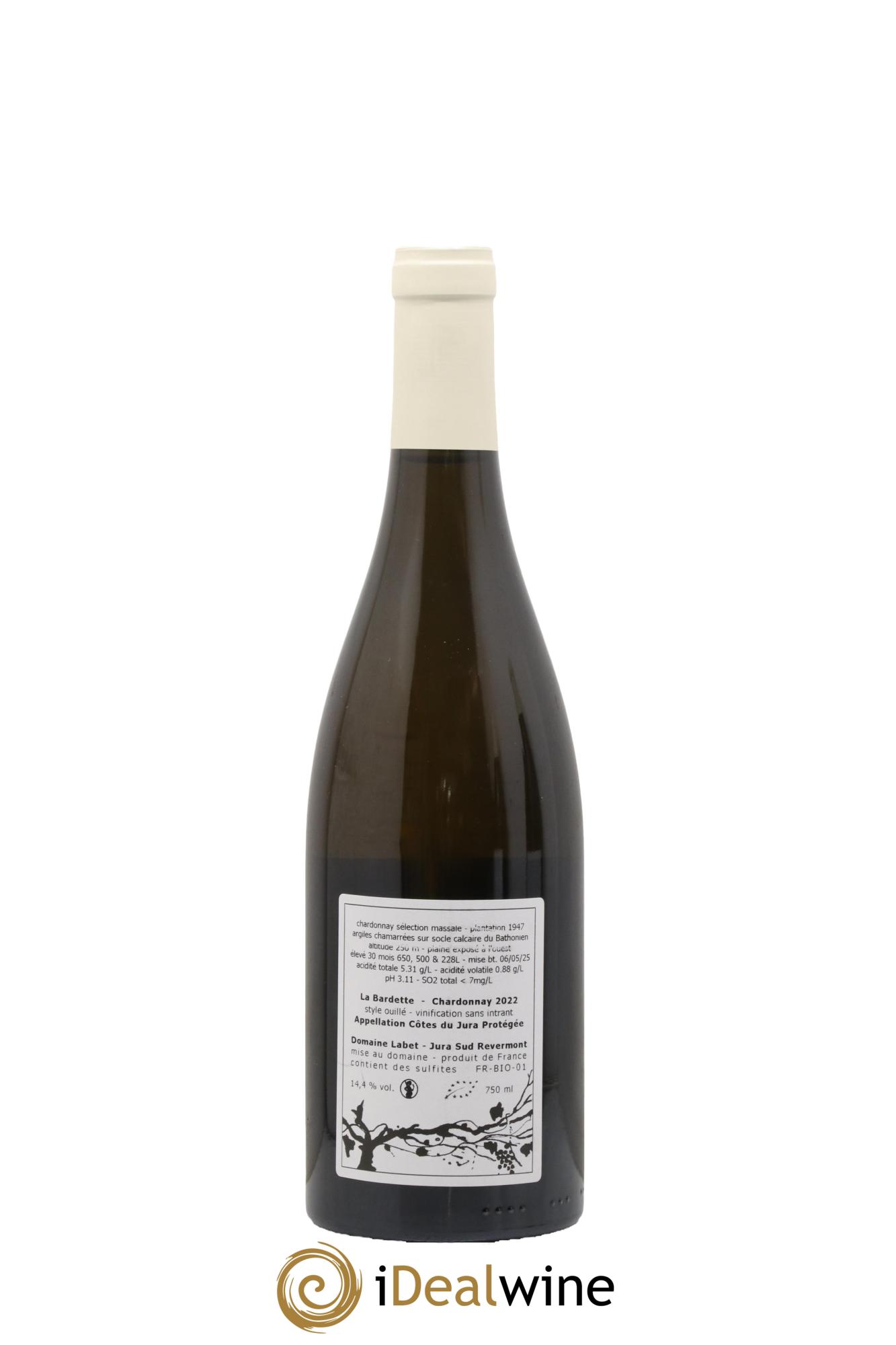 Côtes du Jura Chardonnay La Bardette Romain - Julien  - Charline Labet  2022 - Posten von 1 Flasche - 1