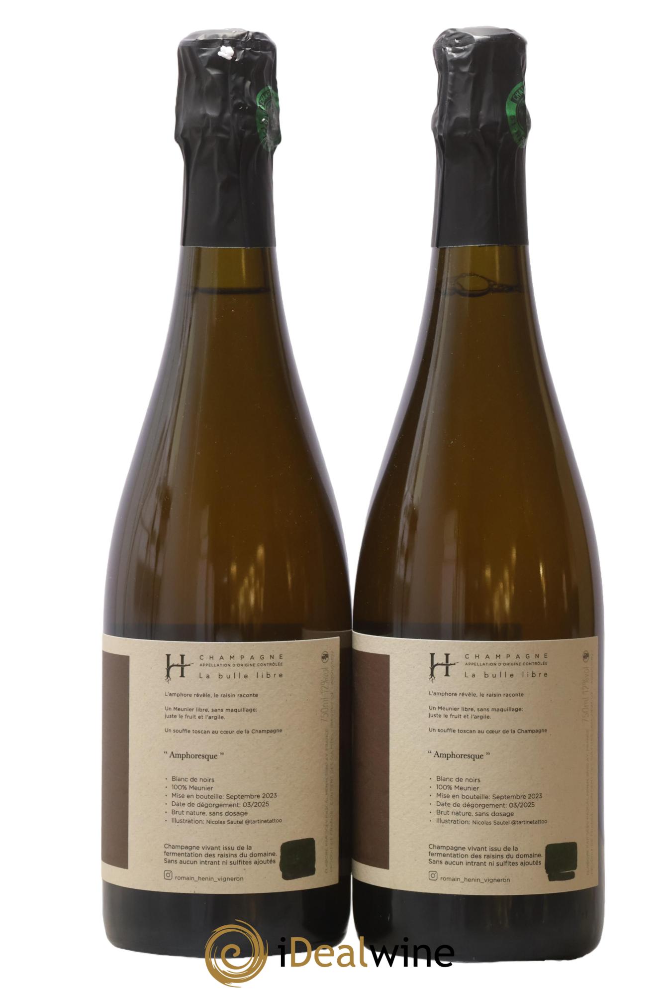 Champagne Amphoresque Romain Henin - Lot of 2 bottles - 1