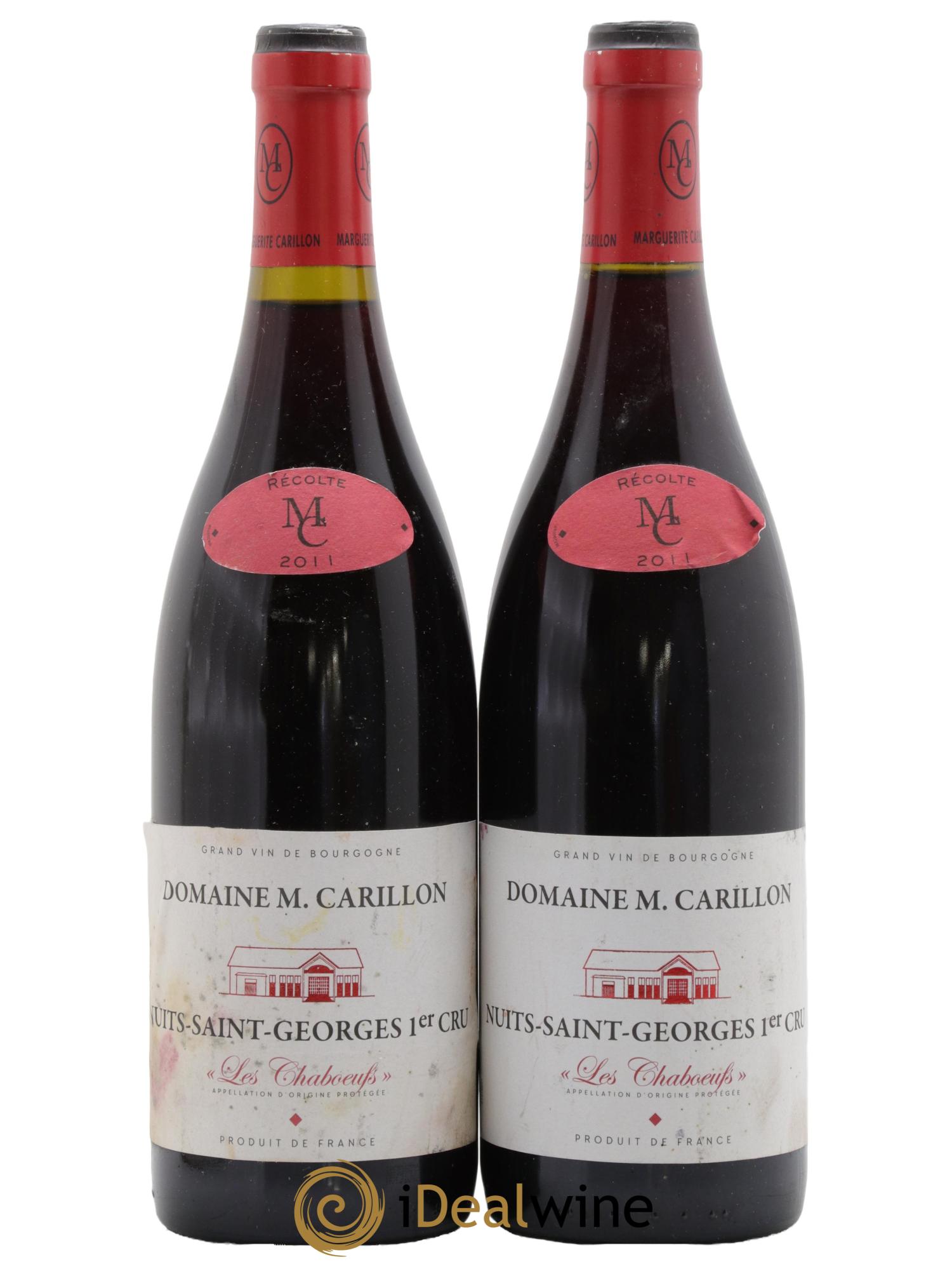 Nuits-Saint-Georges 1er Cru Les Chaboeufs Domaine Carillon 2011 - Posten von 2 Flaschen - 0