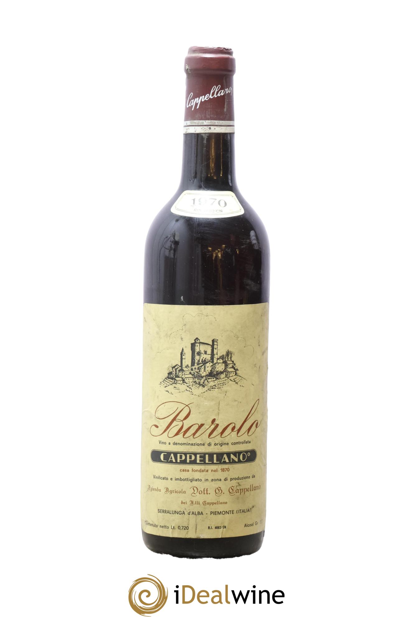 Barolo DOCG Cappellano 1970 - Lot de 1 bouteille - 0