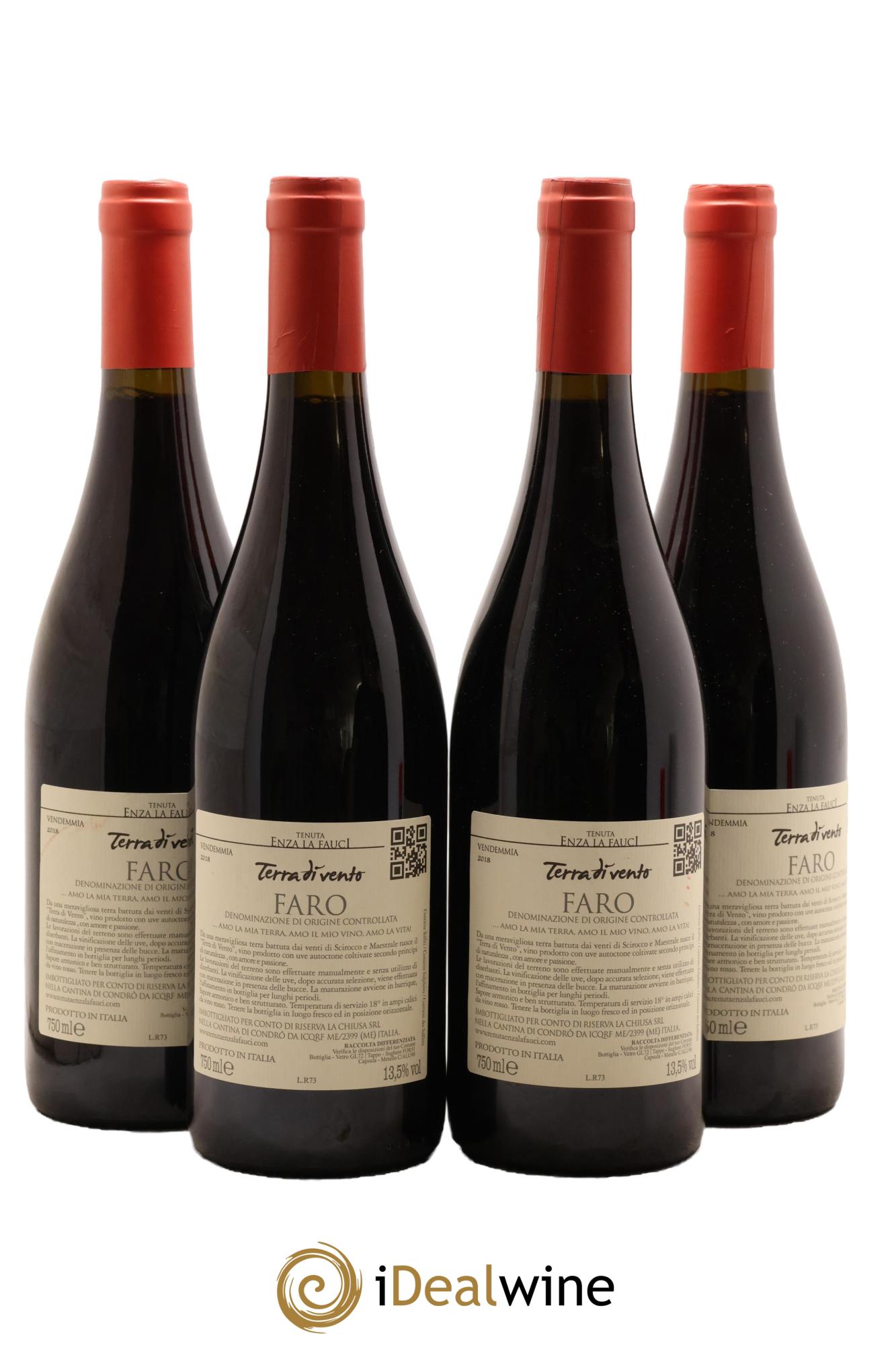 Italie Faro DOC Terra di Vento Tenuta Enza la Fauci 2018 - Lot de 4 bouteilles - 1