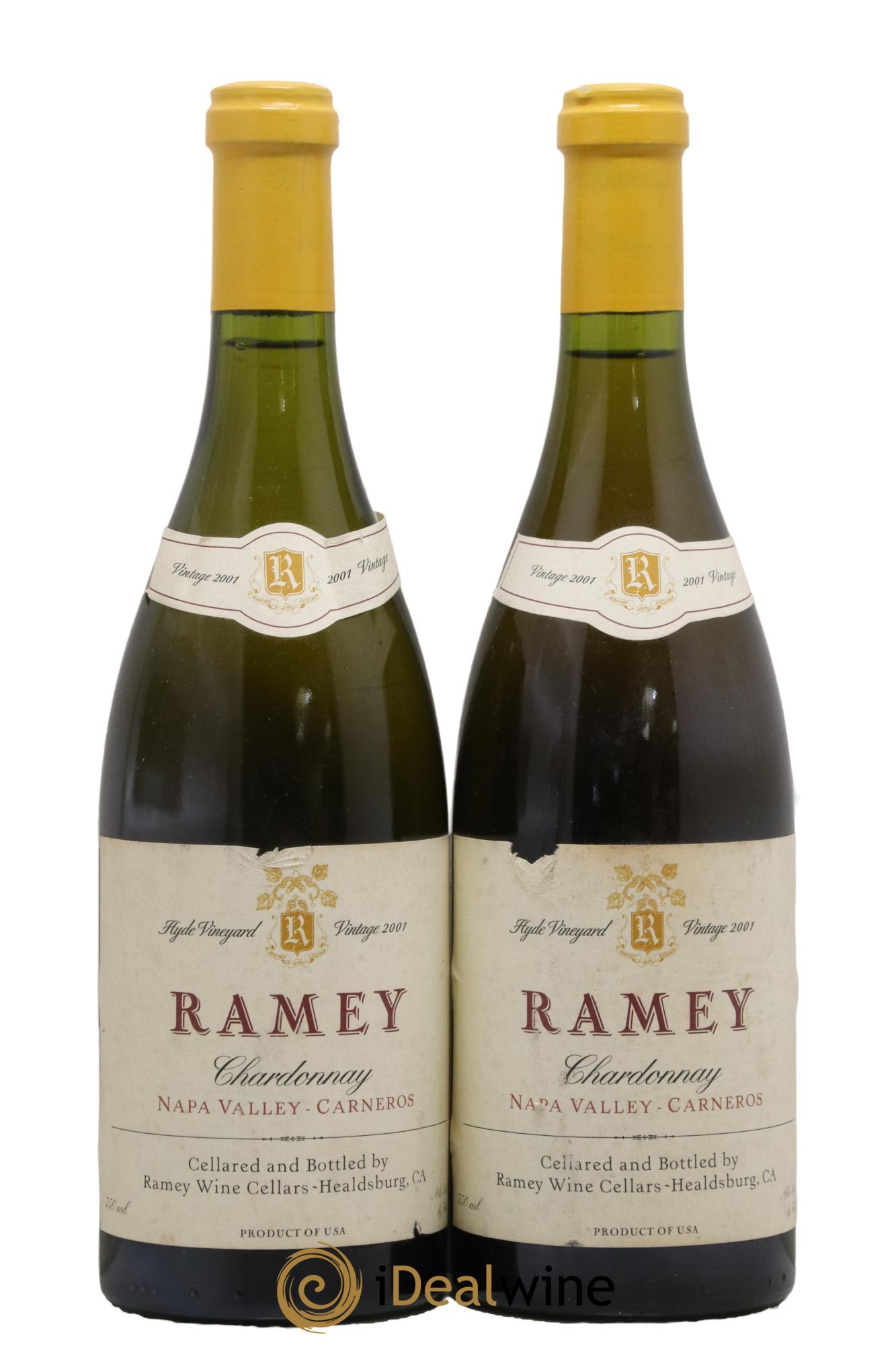 USA Chardonnay Napa Valley - Carneros Ramey 2001 - Lot de 2 bouteilles - 0