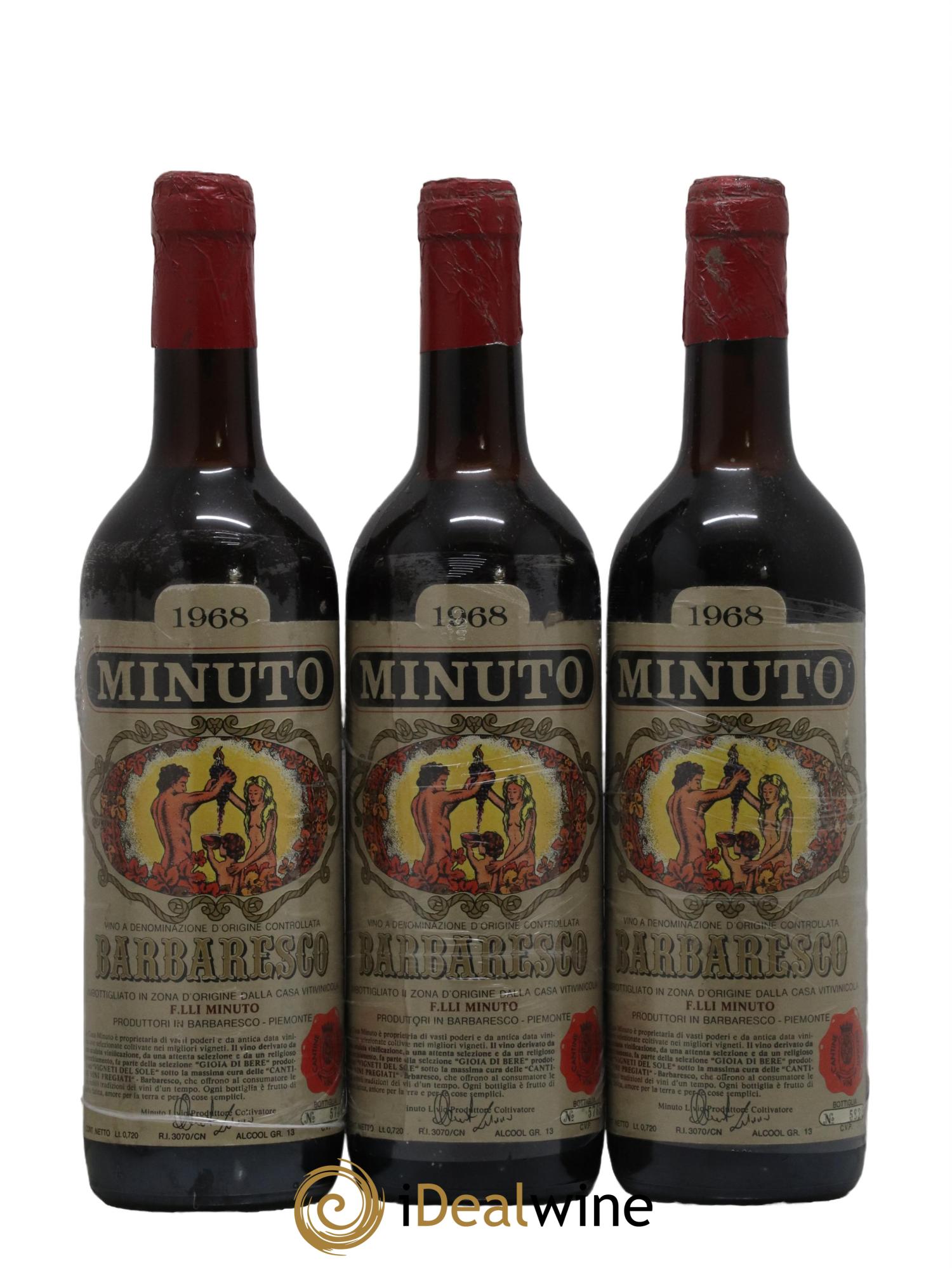 Barbaresco DOCG Fratelli Minuto 1968 - Posten von 3 Flaschen - 0