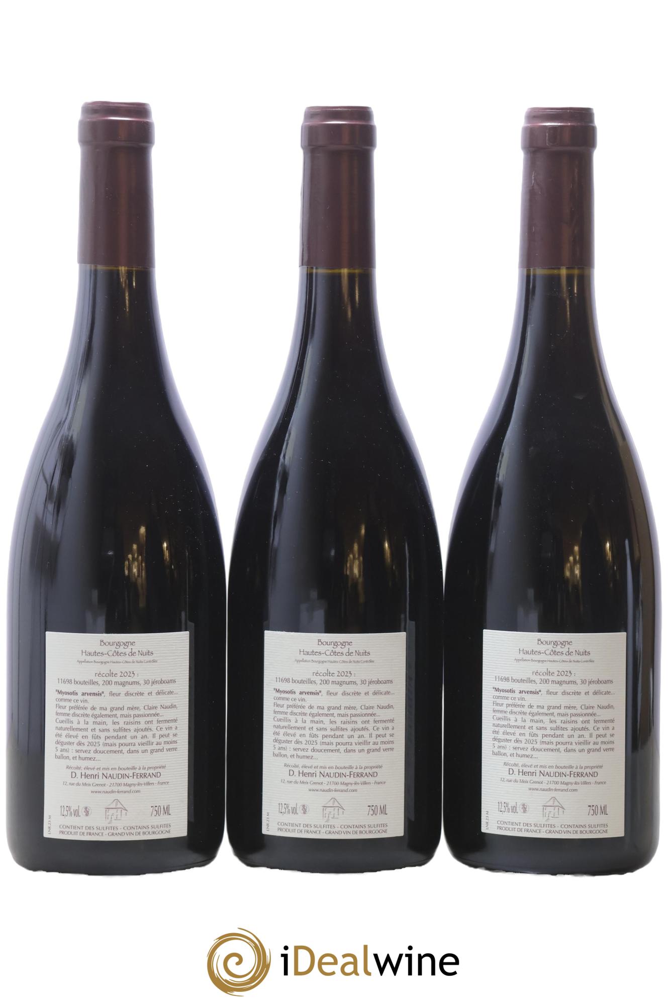 Hautes-Côtes de Nuits Myosotis Arvensis Naudin-Ferrand (Domaine) 2023 - Posten von 3 Flaschen - 1