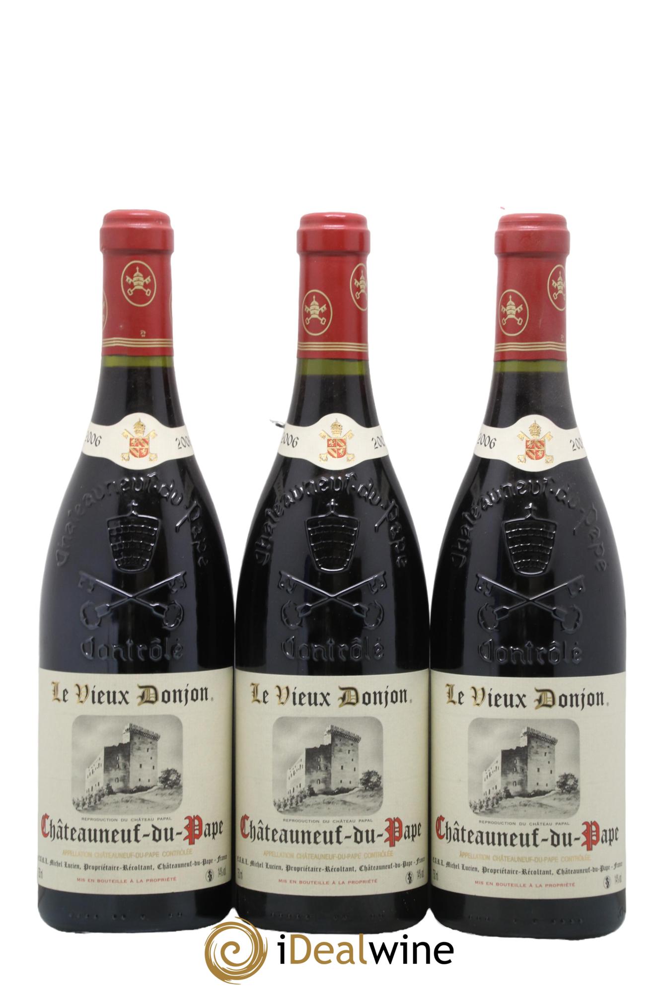 Châteauneuf-du-Pape Le Vieux Donjon Michel Lucien 2006 - Lot de 3 bouteilles - 0