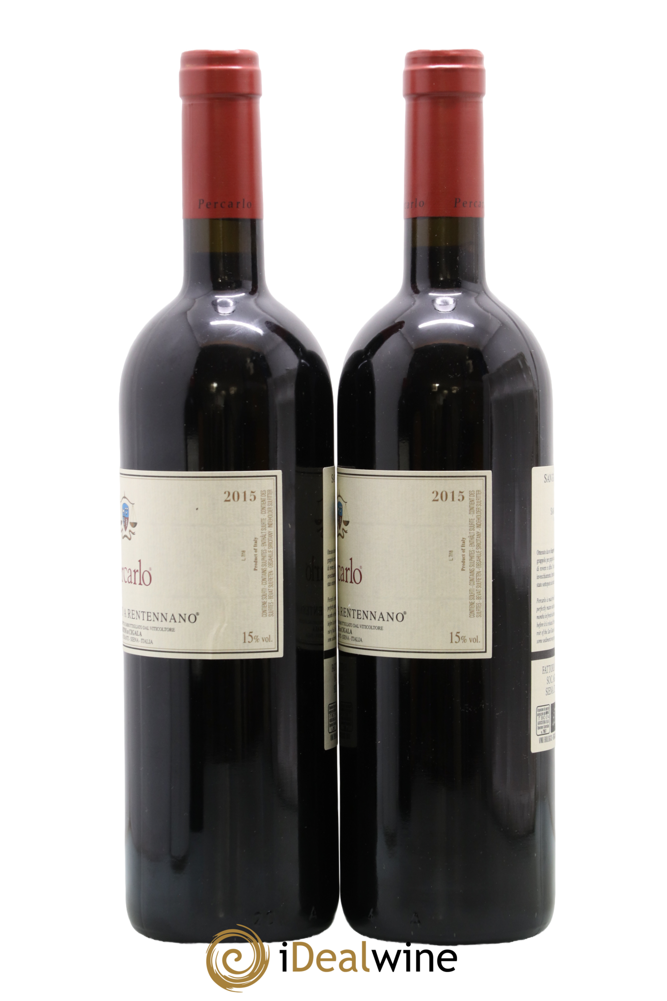 Toscana IGT San Giusto a Rentennano Percarlo Famille Martini di Cigala 2015 - Lot of 2 bottles - 1