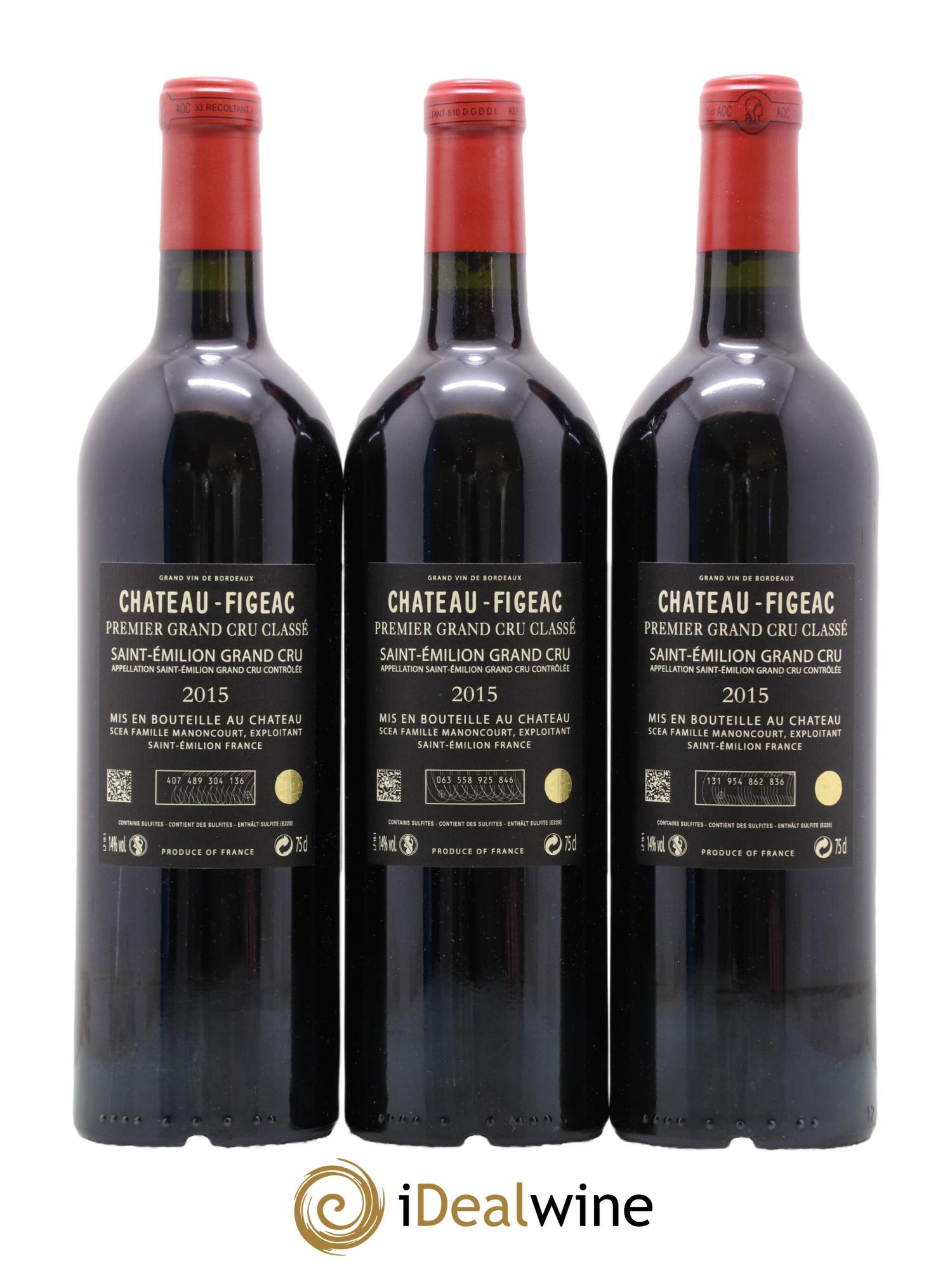 Château Figeac 1er Grand Cru Classé A 2015 - Lot de 3 bouteilles - 2