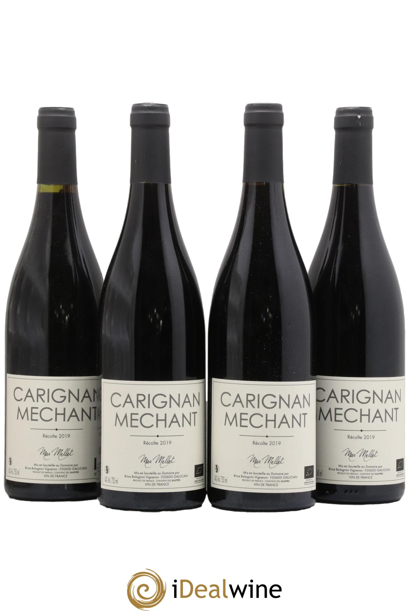 Vin de France Carignan Mechant Mas Mellet 2019 - Lot de 4 bouteilles - 0