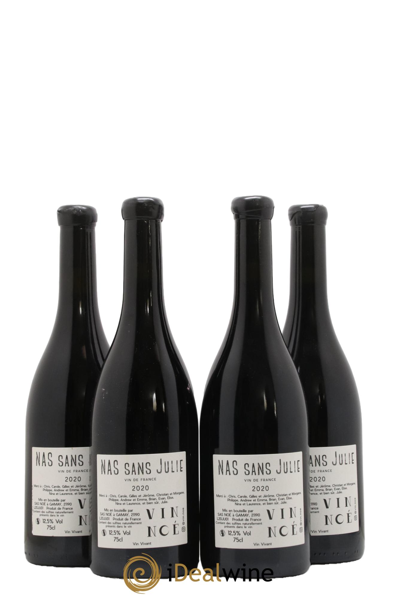Vin de France Nas sans Julie Vin Noé 2020 - Lot de 4 bouteilles - 1