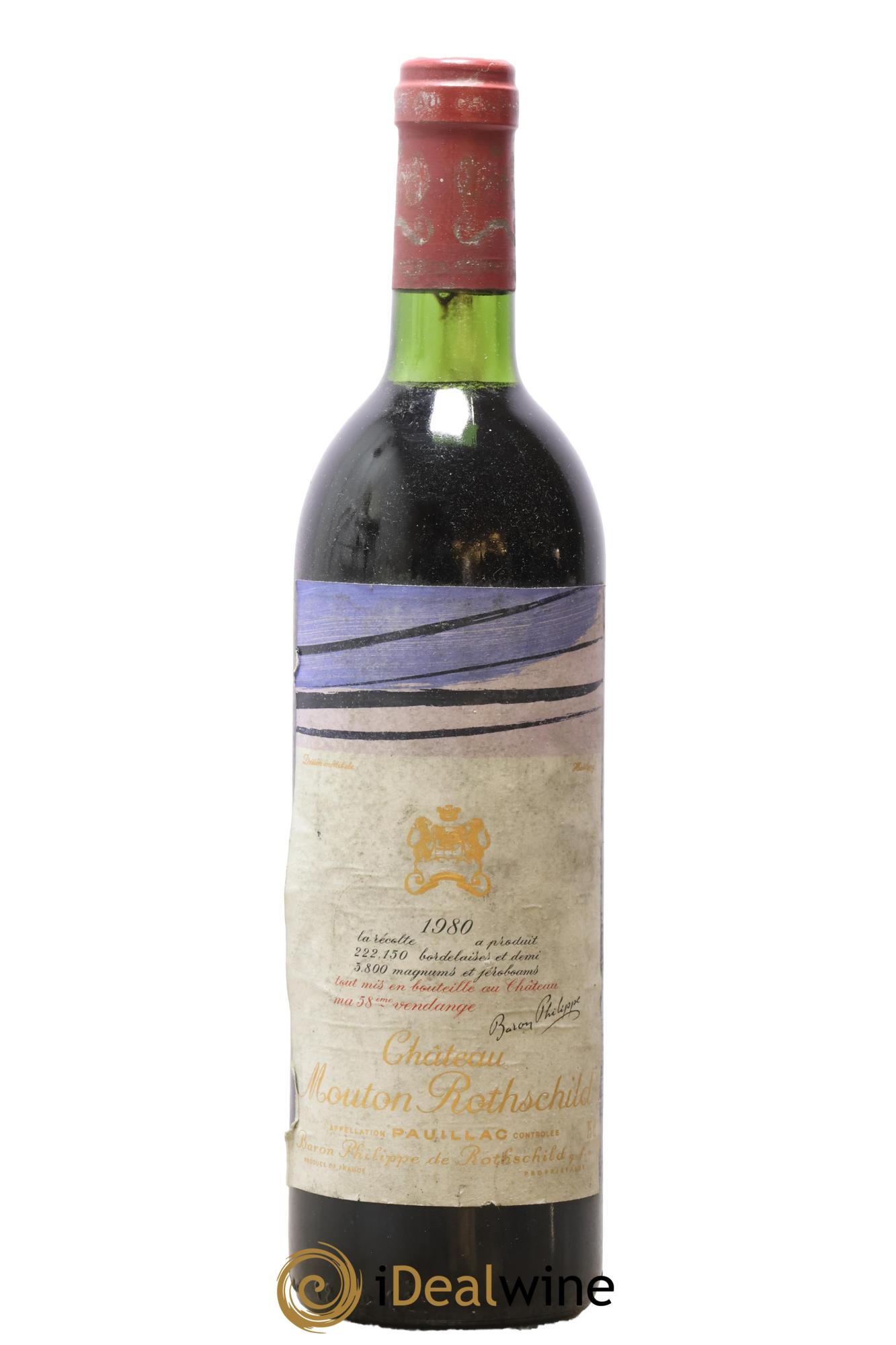 Château Mouton Rothschild 1er Grand Cru Classé 1980 - Lot de 1 bouteille - 0