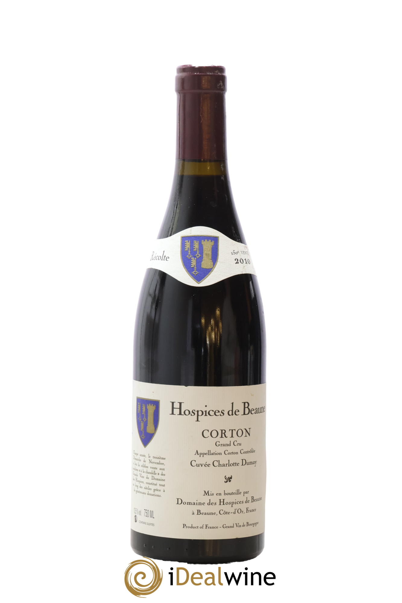 Corton Grand Cru Cuvée Charlotte Dumay Domaine des Hospices De Beaune 2010 - Lot de 1 bouteille - 0