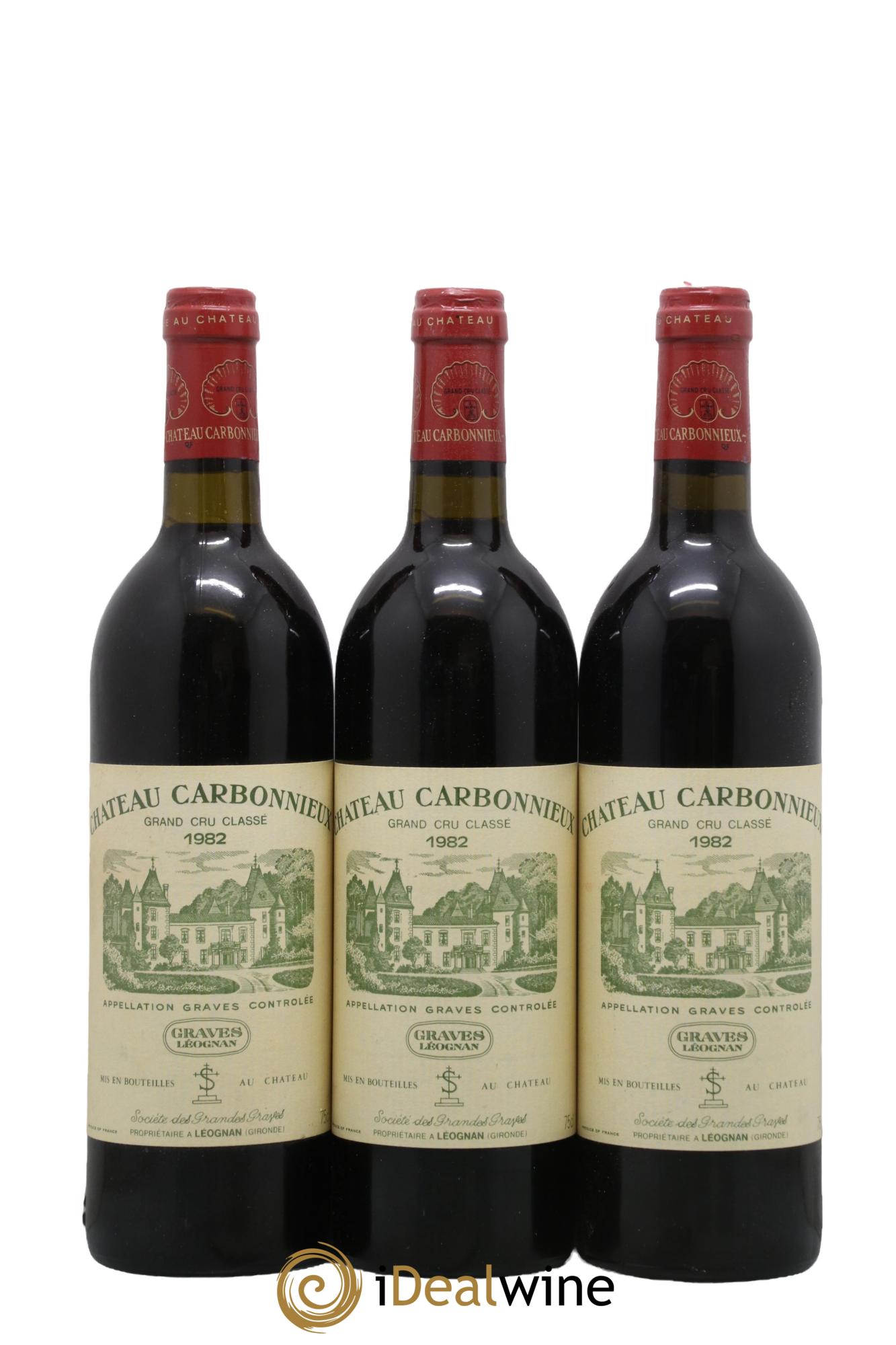 Château Carbonnieux Cru Classé de Graves 1982 - Lot de 3 bouteilles - 0