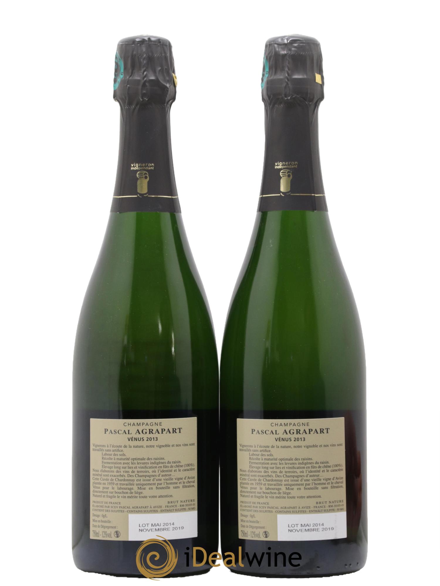 Vénus Blanc de Blancs Brut Nature Pascal Agrapart 2013 - Posten von 2 Flaschen - 1