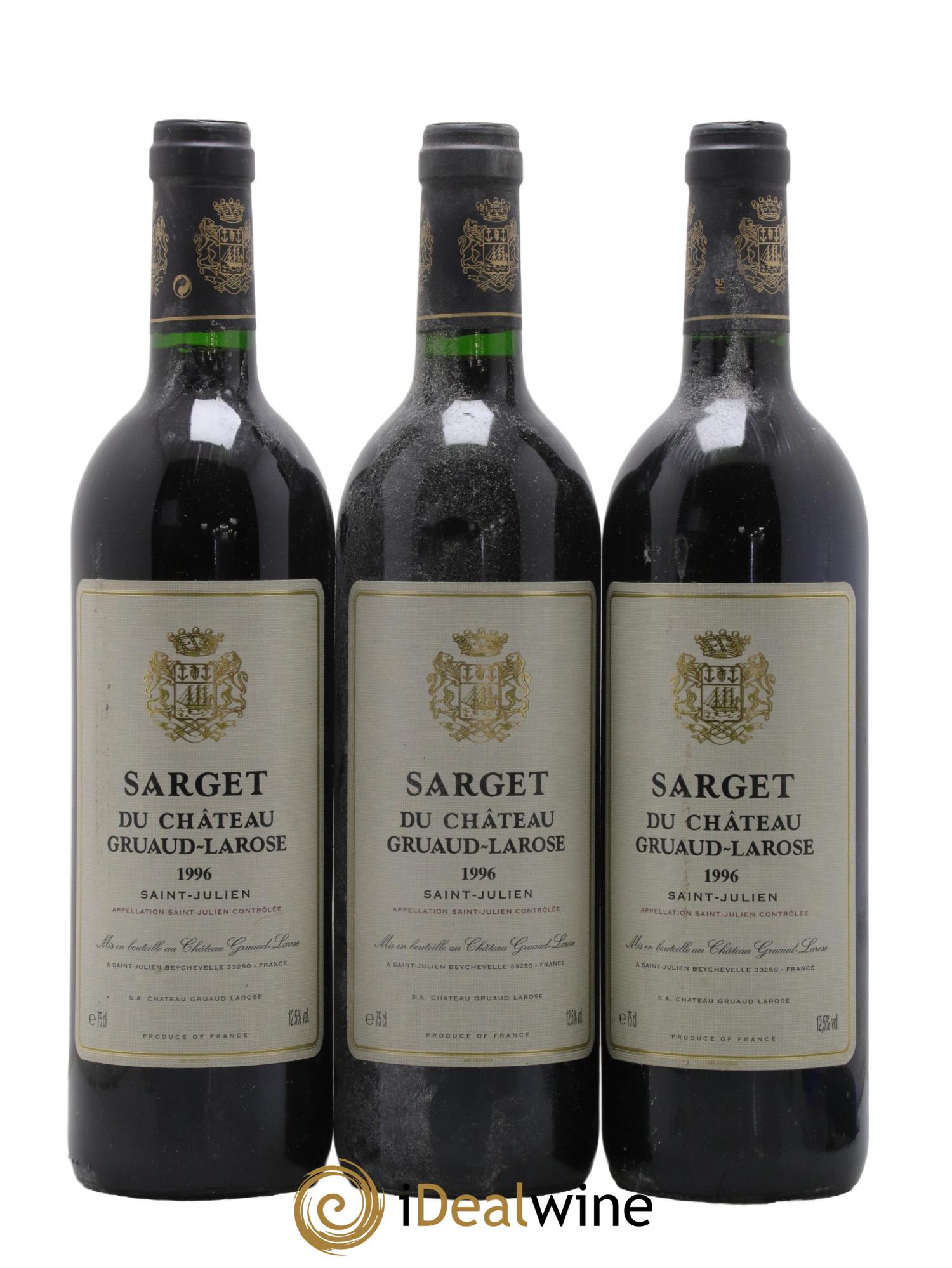 Sarget de Gruaud Larose Second Vin 1996 - Lot de 3 bouteilles - 0