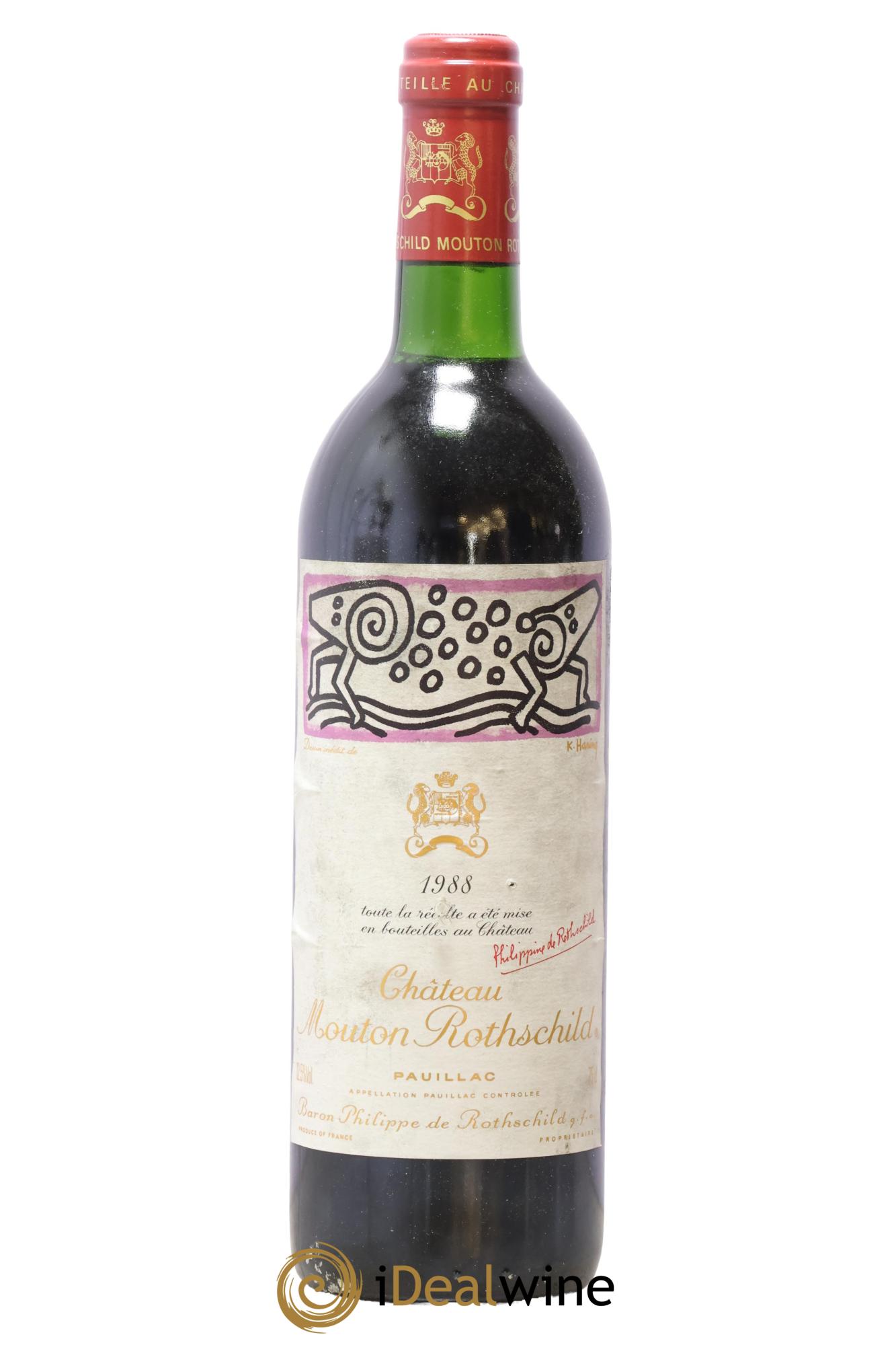 Château Mouton Rothschild 1er Grand Cru Classé 1988 - Lot de 1 bouteille - 0