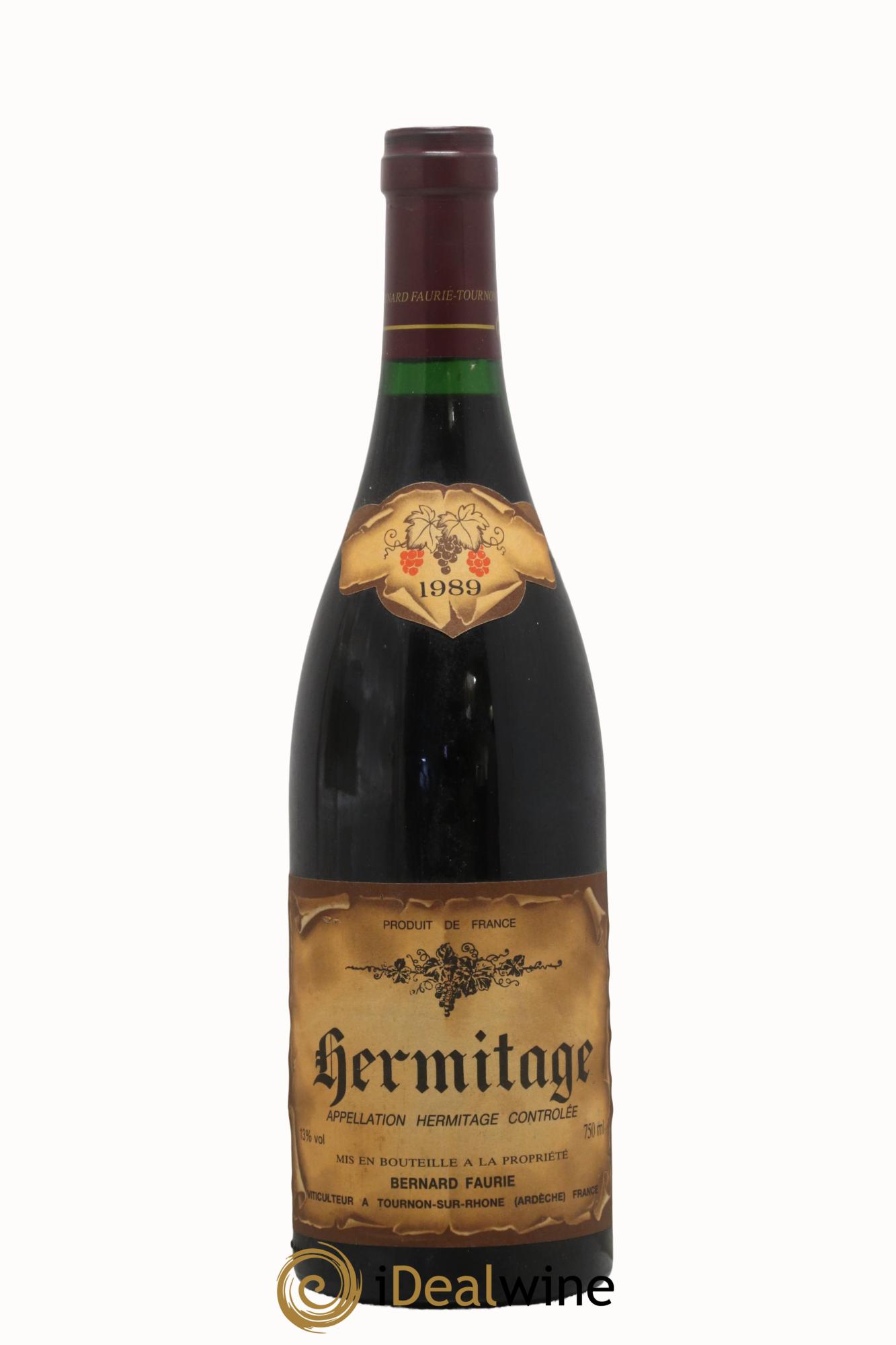 Hermitage Bernard Faurie 1989 - Lot de 1 bouteille - 0