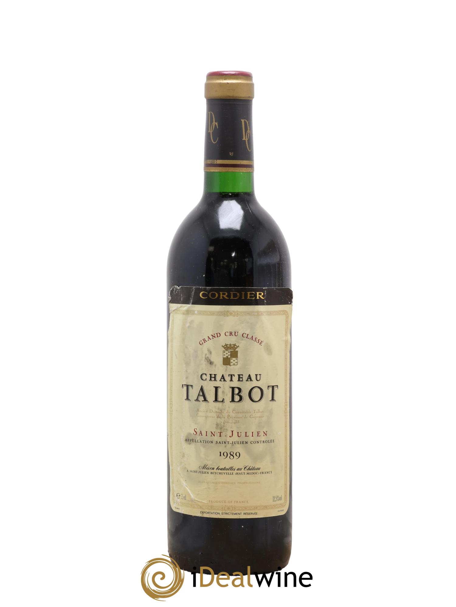 Château Talbot 4ème Grand Cru Classé 1989 - Lot de 1 bouteille - 0