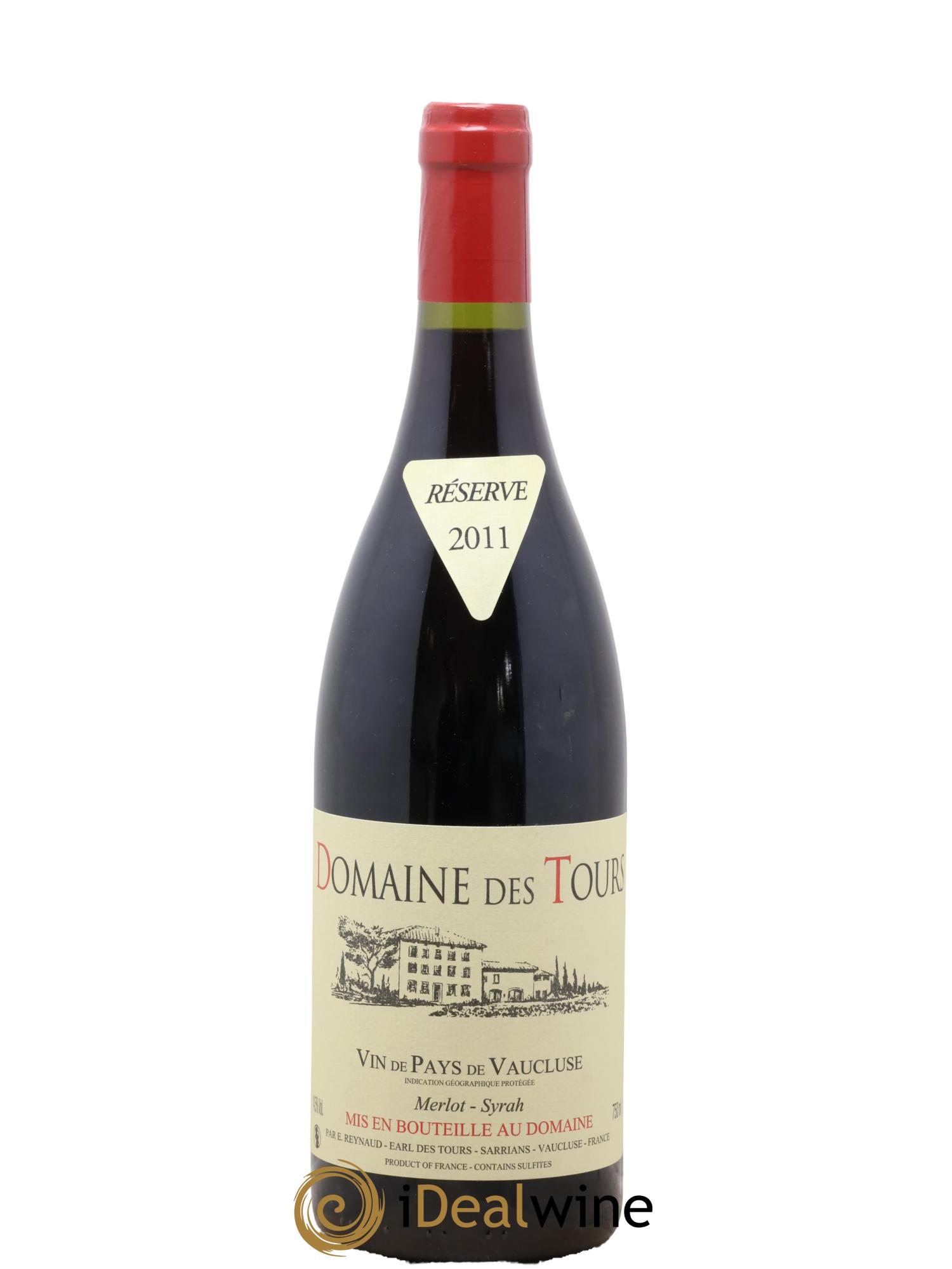 IGP Pays du Vaucluse (Vin de Pays du Vaucluse) Domaine des Tours Merlot-Syrah Emmanuel Reynaud 2011 - Posten von 1 Flasche - 0