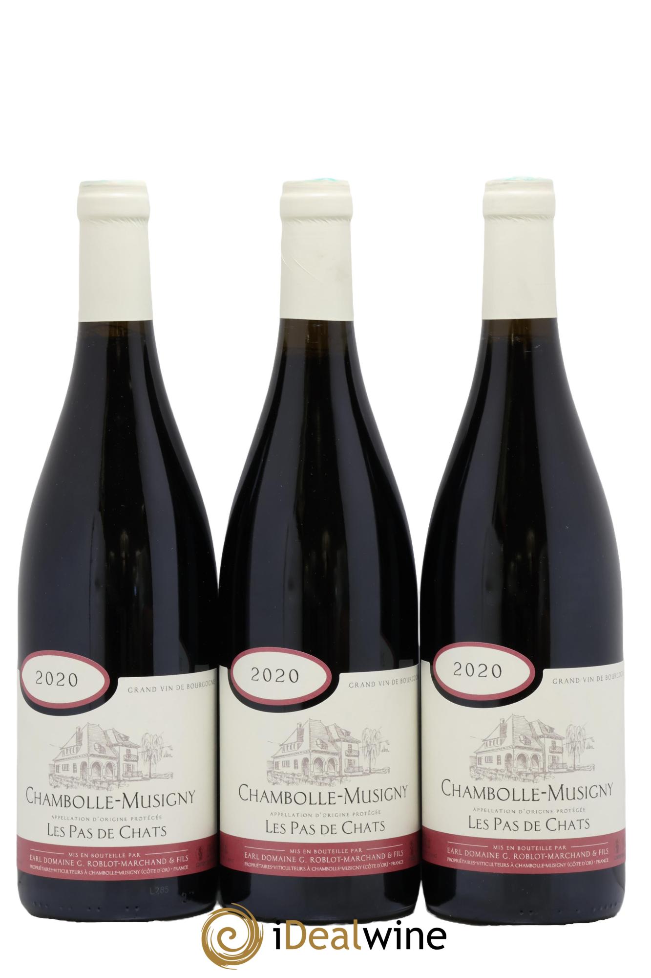 Chambolle-Musigny Les Pas de Chats G.Roblot-Marchand & Fils 2020 - Lot of 3 bottles - 0