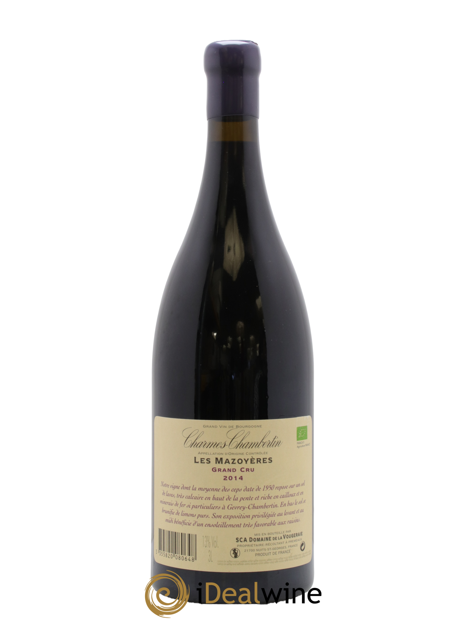 Charmes-Chambertin Grand Cru Les Mazoyères La Vougeraie 2014 - Lot de 1 double magnum - 1