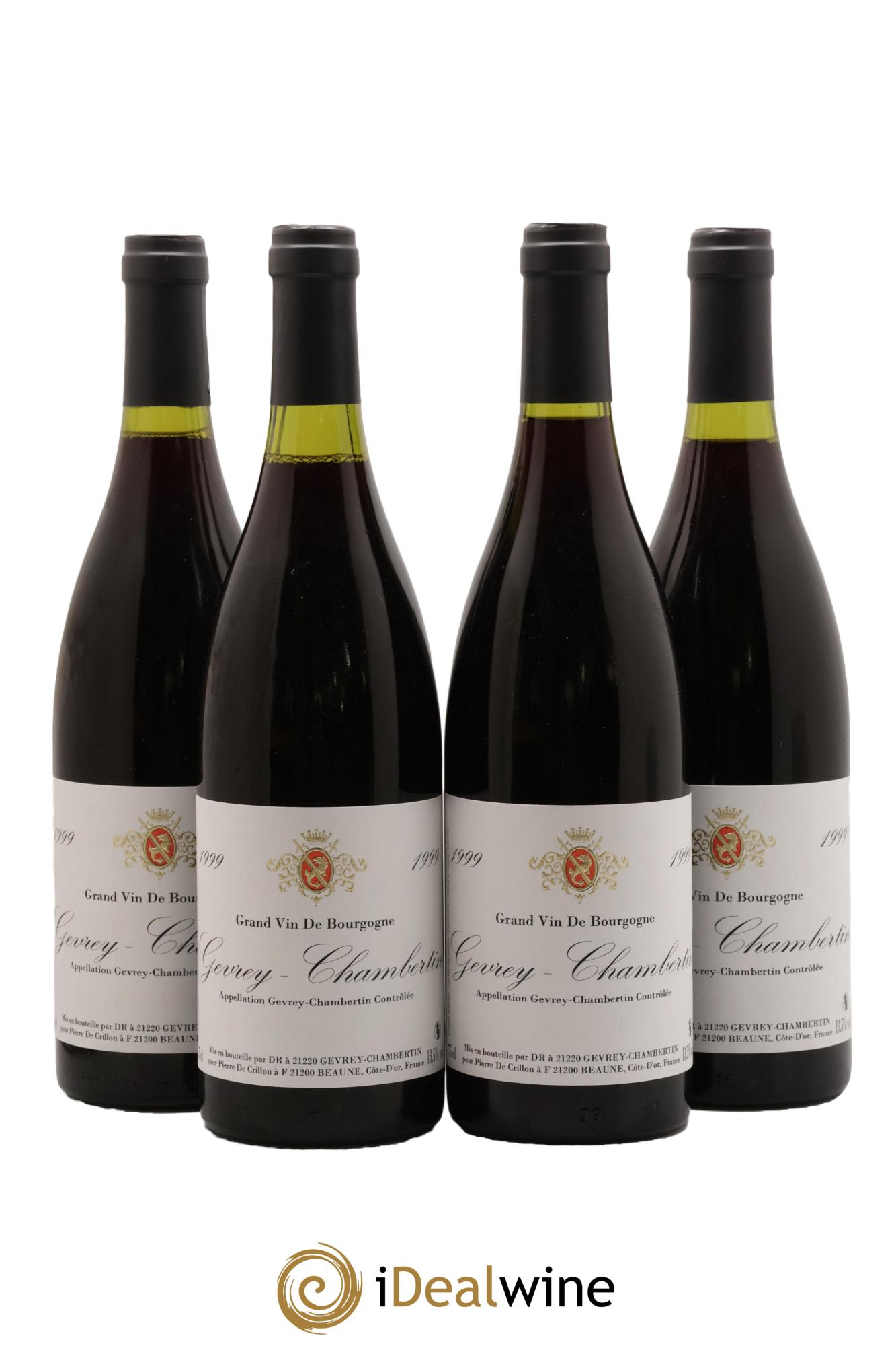 Gevrey-Chambertin Pierre de Crillon 1999 - Lot of 4 bottles - 0