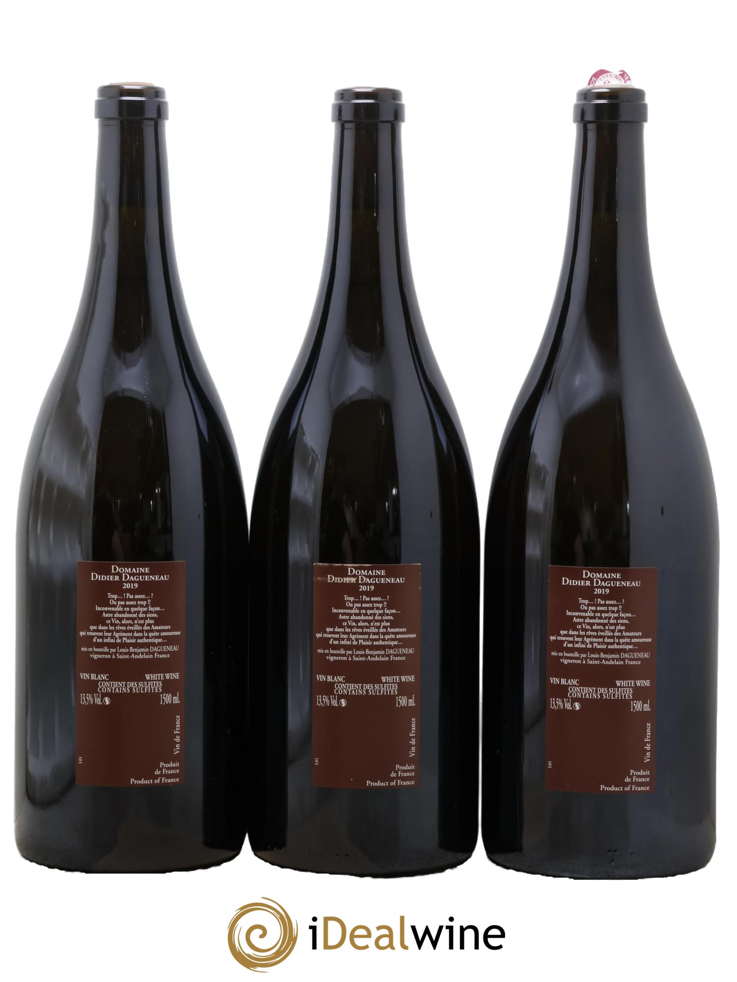 Vin de France (anciennement Pouilly-Fumé) Pur Sang Dagueneau (Domaine Didier - Louis-Benjamin) 2019 - Posten von 3 Magnum - 1