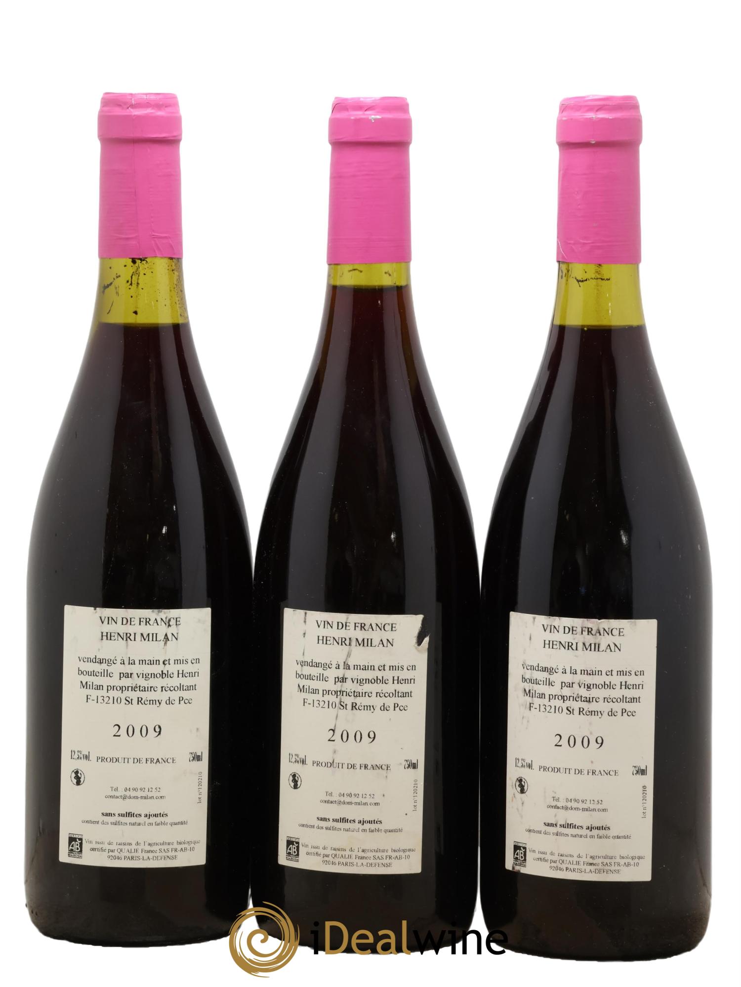Vin de France Papillon Sans Soufre Henri Milan 2009 - Lot of 3 bottles - 1