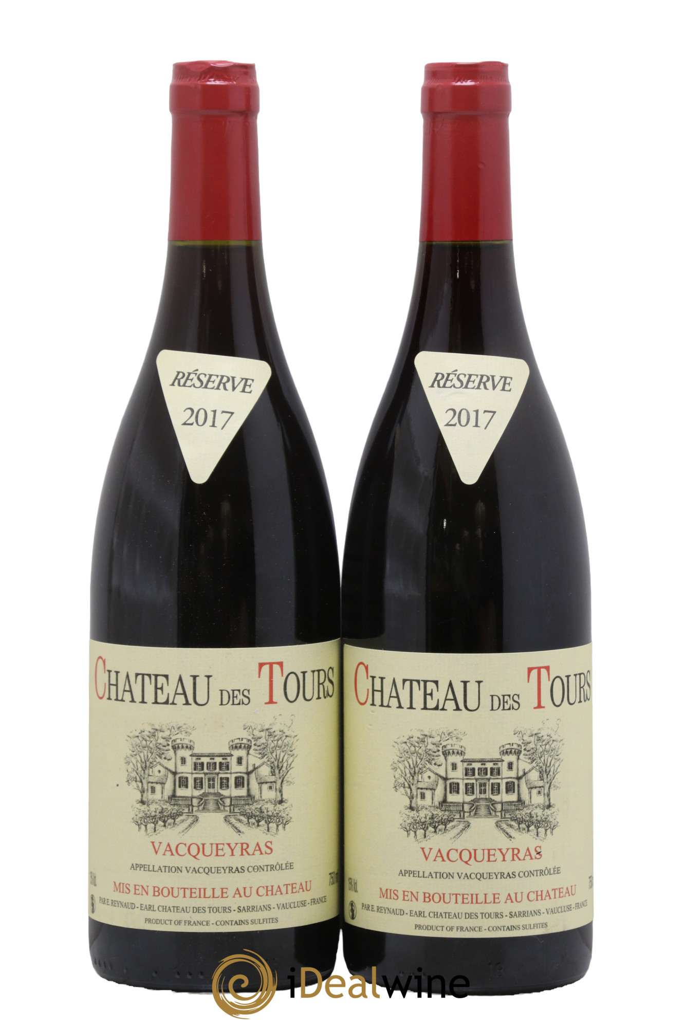 Vacqueyras Château des Tours Emmanuel Reynaud 2017 - Lot de 2 bouteilles - 0