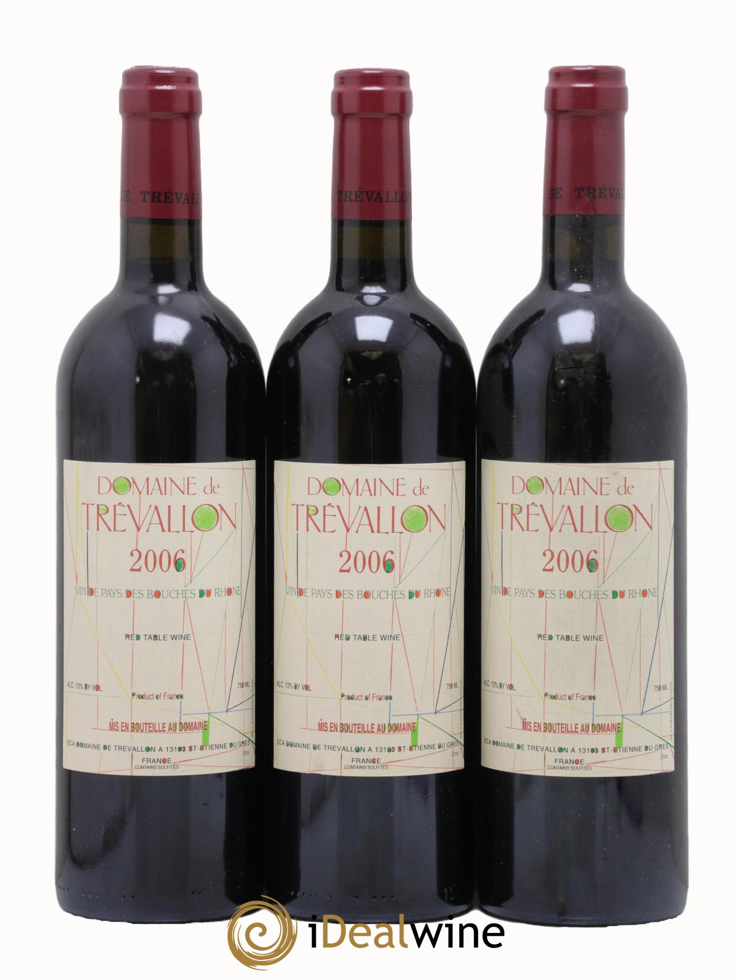 VDP Bouches du Rhône Trévallon (Domaine de) Eloi Dürrbach 2006 - Lot de 3 bouteilles - 0