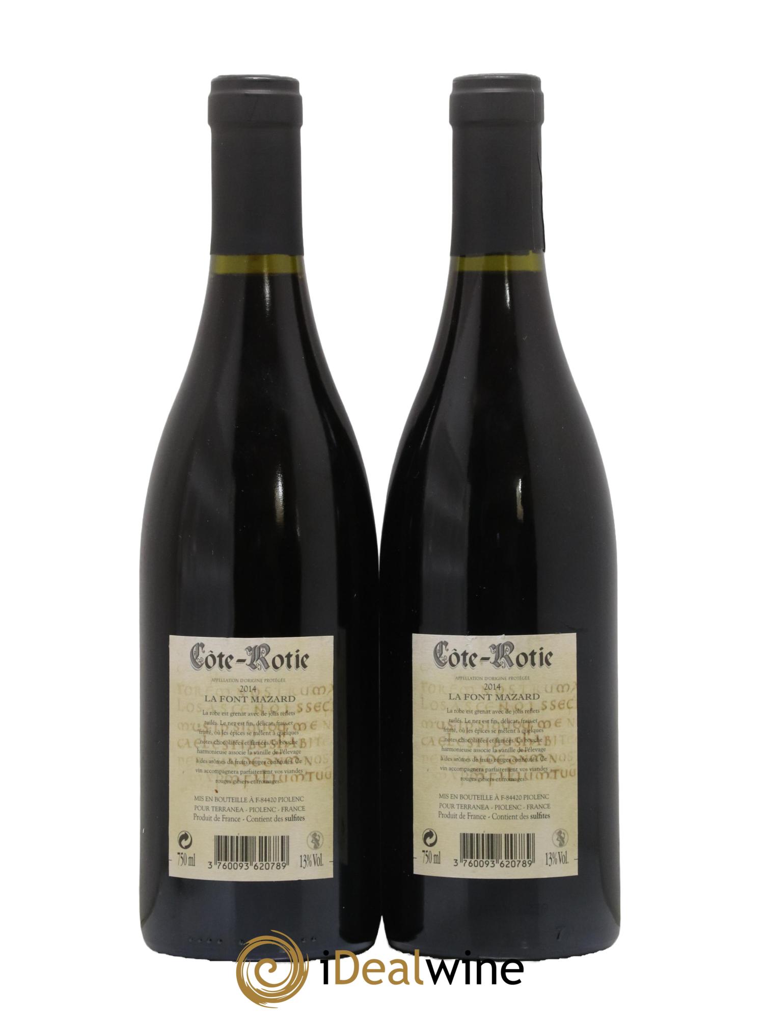 Côte-Rôtie Le Font Mazard Terranea 2014 - Lot de 2 bouteilles - 1