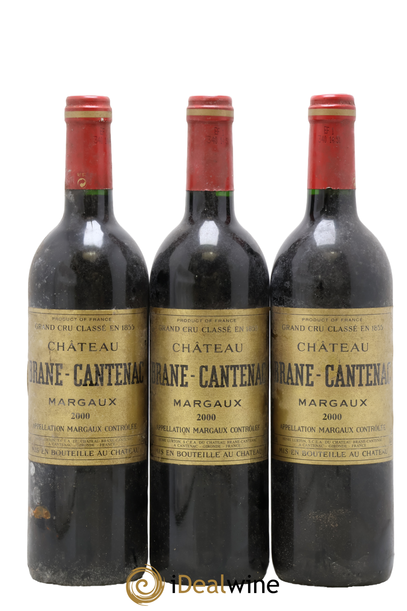 Château Brane Cantenac 2ème Grand Cru Classé 2000 - Lotto di 3 bottiglie - 0