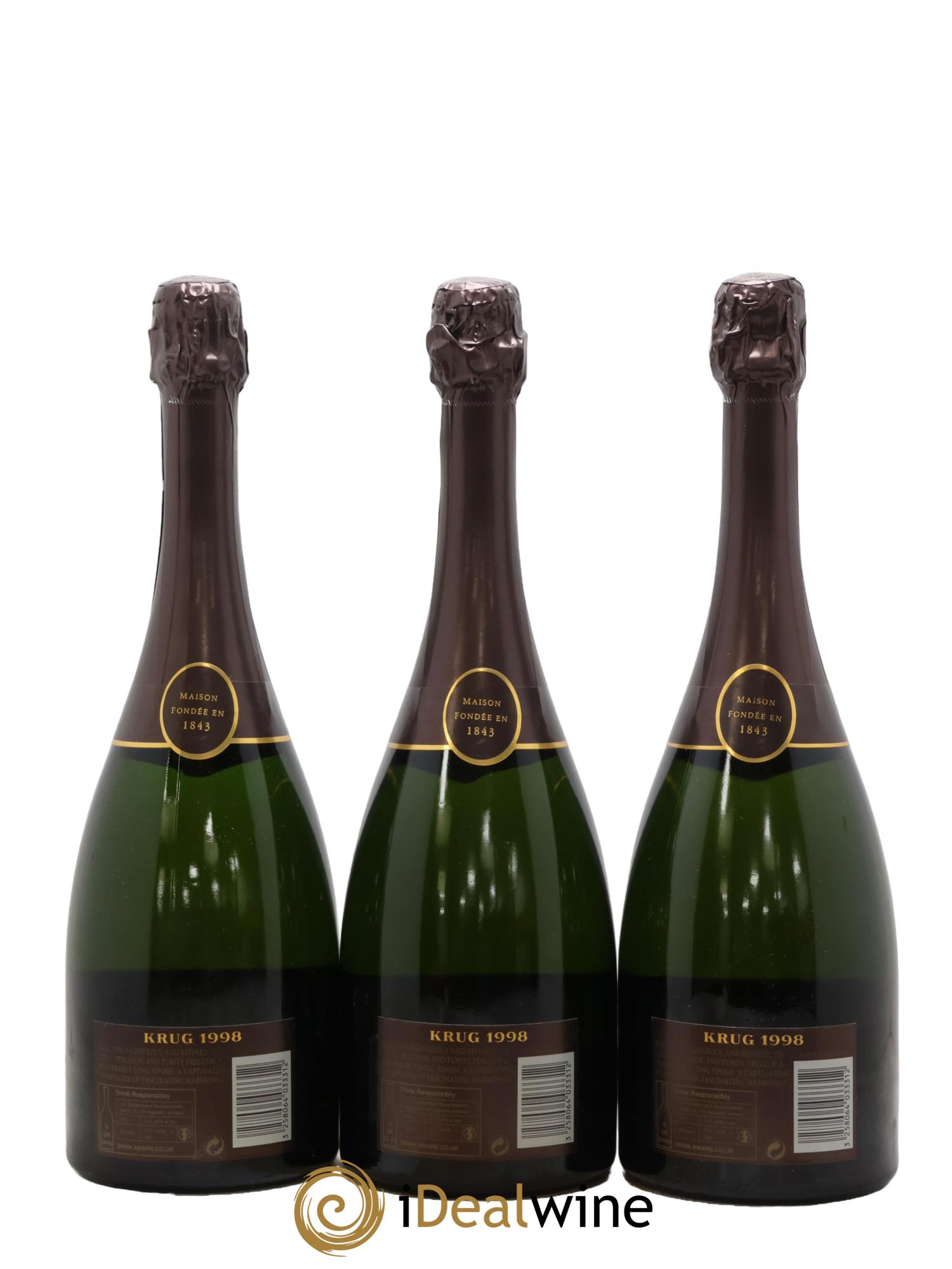Vintage Krug 1998 - Lot de 3 bouteilles - 1